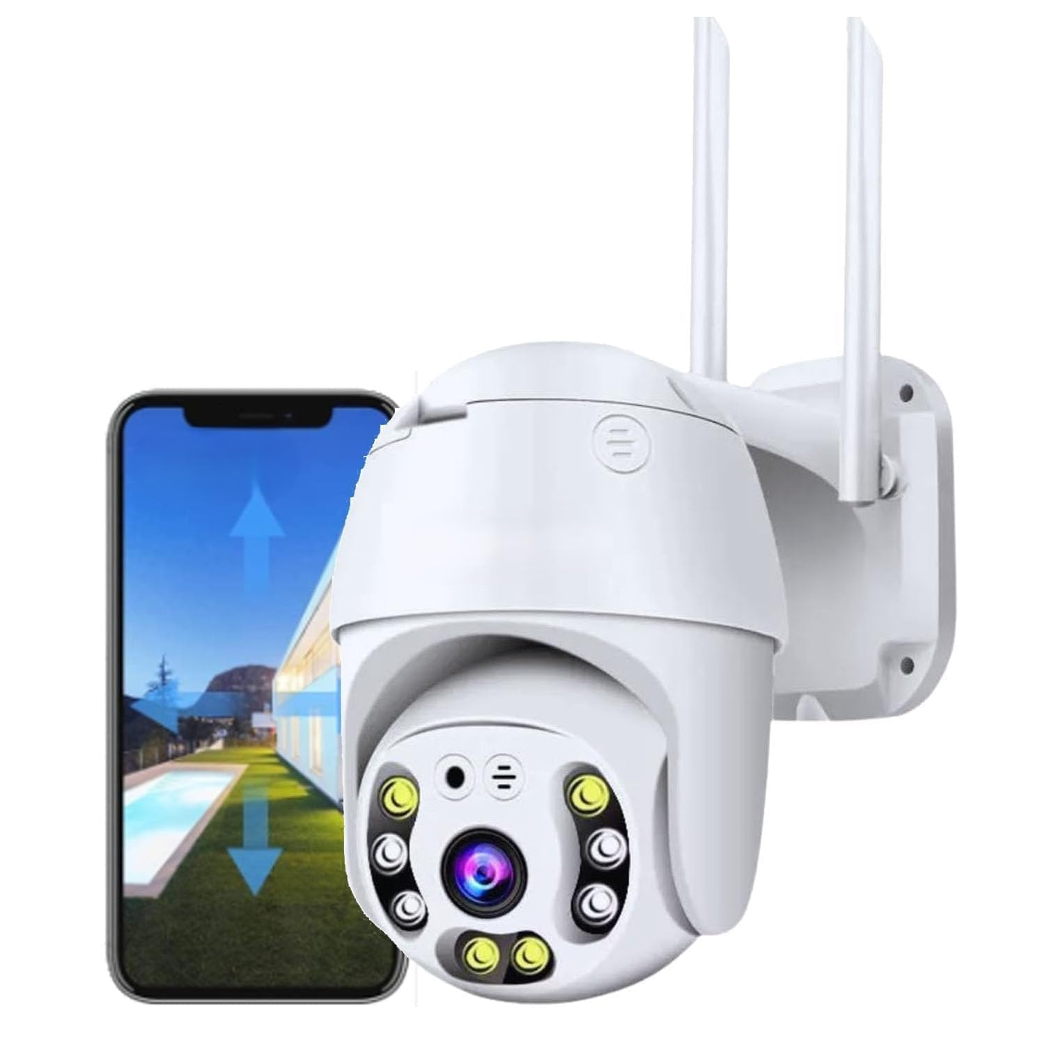EYETECH Wireless WiFi IP CCTV Security 1080p PTZ Outdoor IP66 Waterproof Pan Tilt Speed Dome Home Surveillance Camera with Motion Detection Colour (Dome PTZ) (K-804)