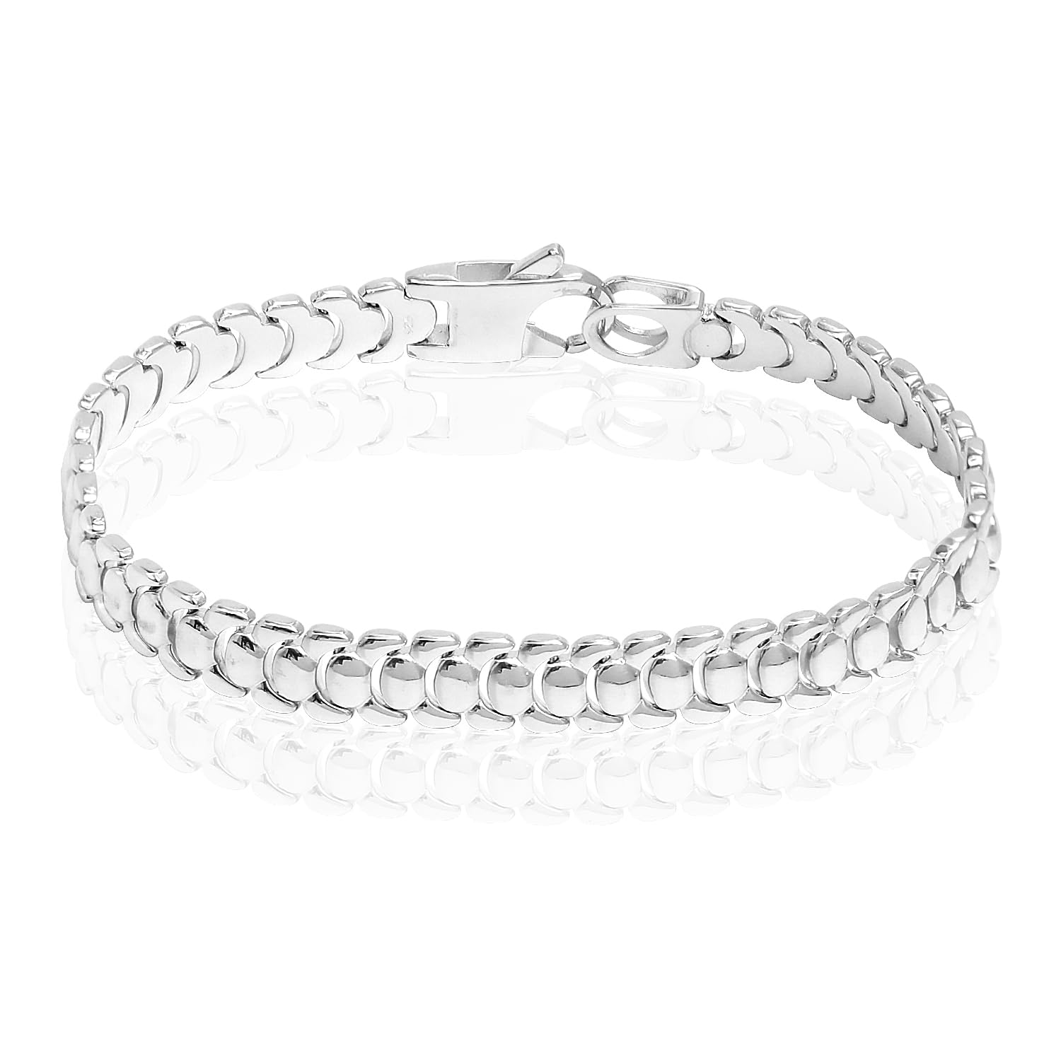 LeCalla 925 Sterling Silver BIS Hallmarked Fancy Link Chain Bracelet for Men and Boys 8.5 Inches (B0CWXY58N8) Amazon Price History, Amazon Price Tracker