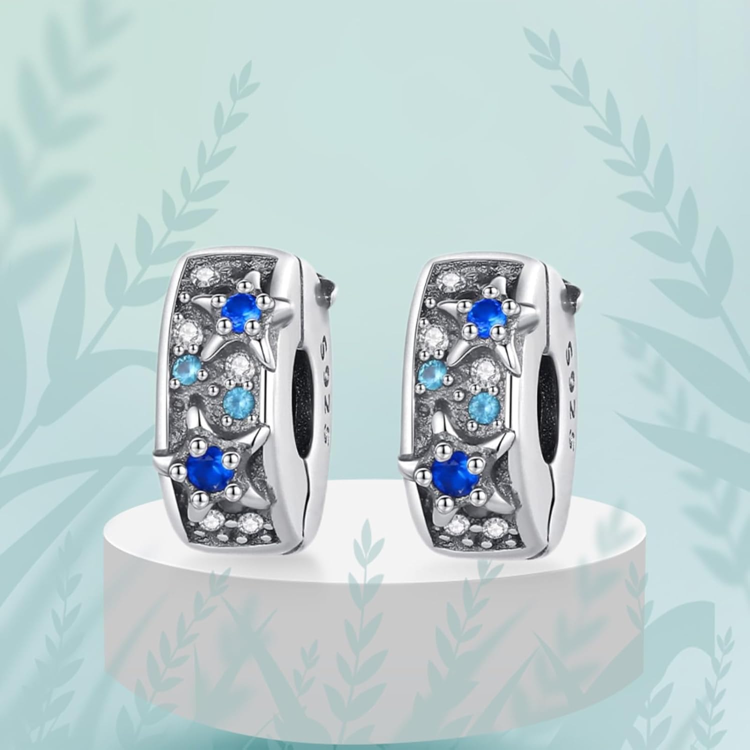 Starfish Clip Set Positioning Clip Two-piece Set 925 Sterling Silver Charms Fit Women's Bracelet Bead Pendant Gifts for Women - Image 4