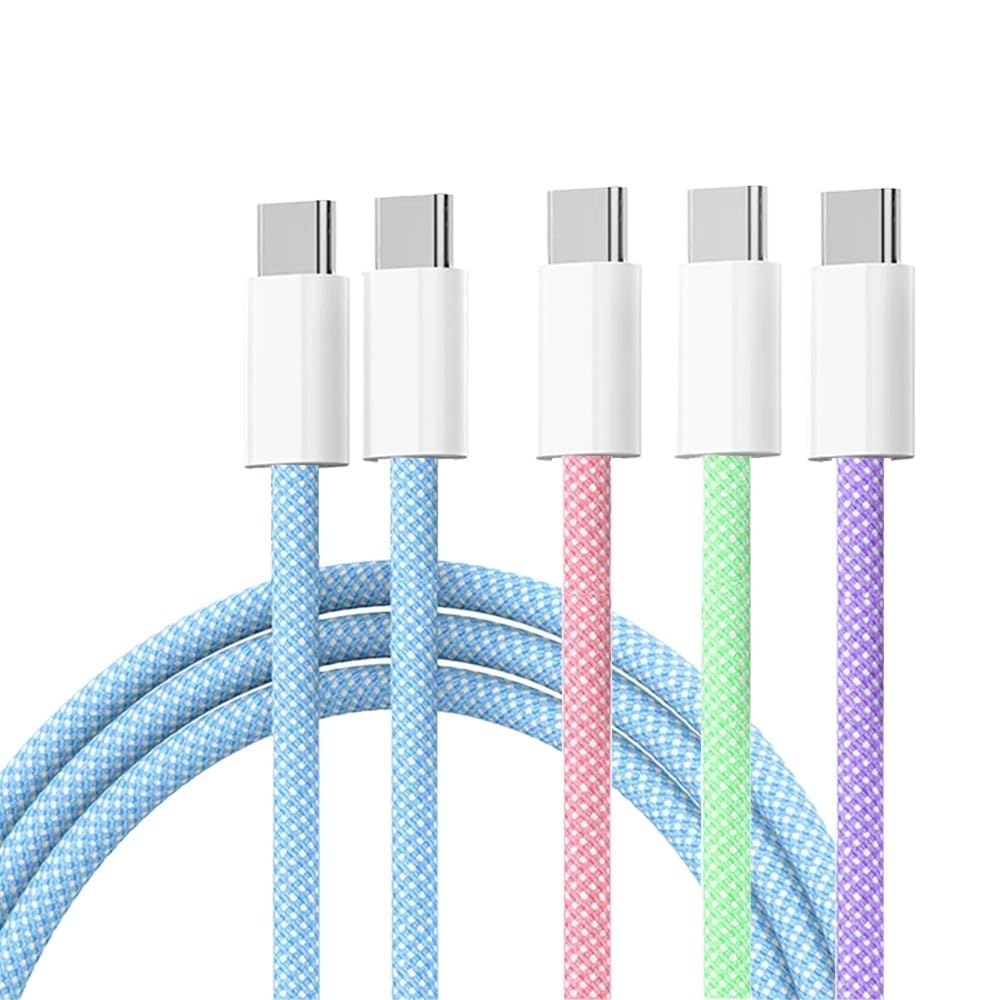 PD Lot de 4 câbles USB C vers type C 60 W Charge rapide 2 m