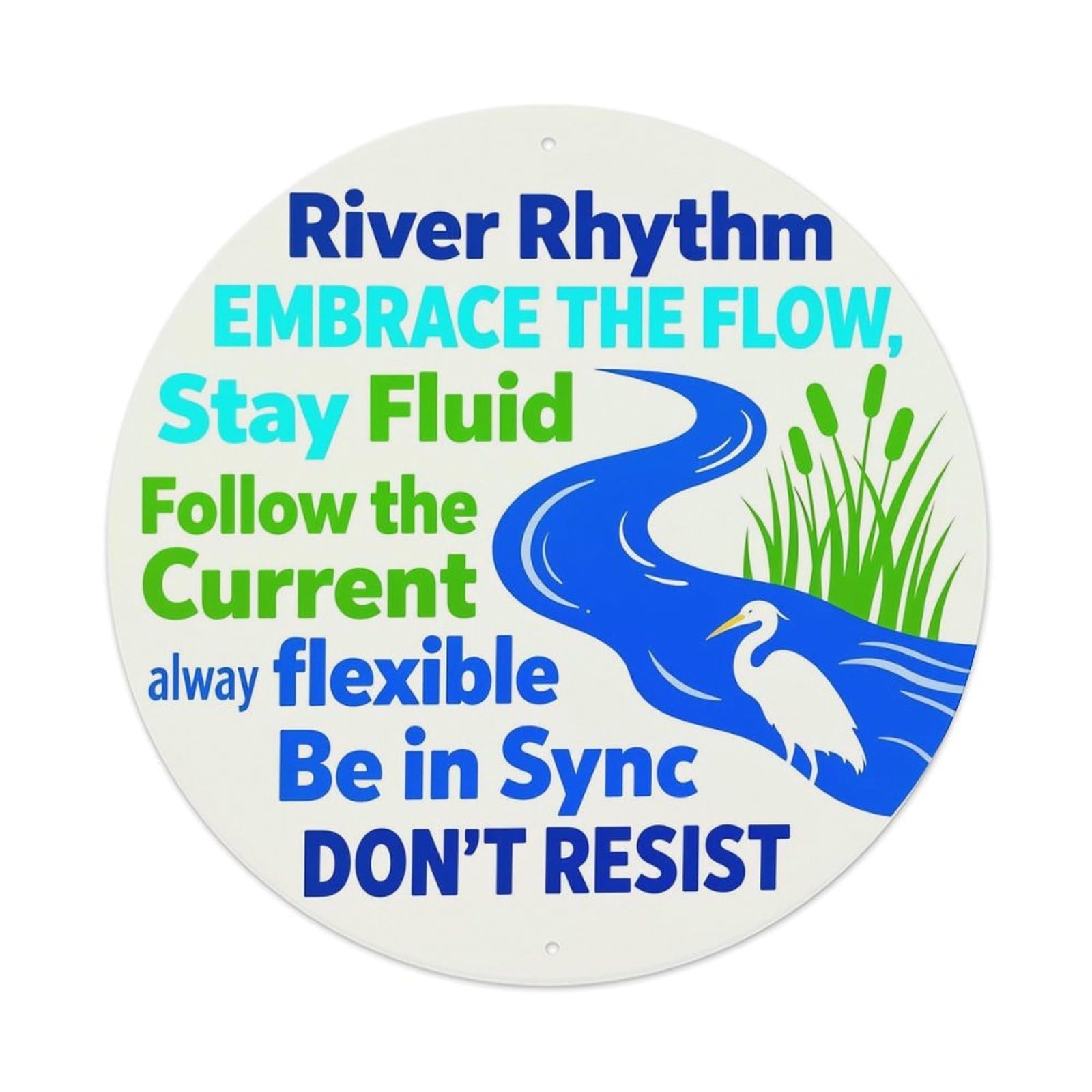 Jdyansheng Vintage River Rhythm Flow Fluid Current Tin Sign Metal Poster Metal Signs For Home Man Cave Bar Cafe Kitchen Laundry Room Wall Decorations 8X8 Inches