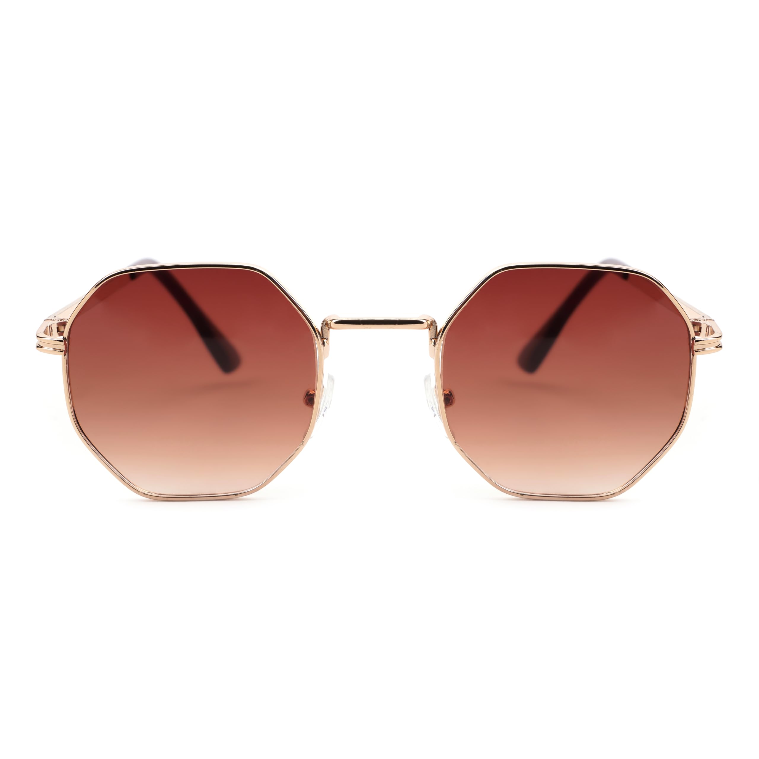 ACCENTZ Hexagon Sunglasses Brown Brown Gradient - Image 1