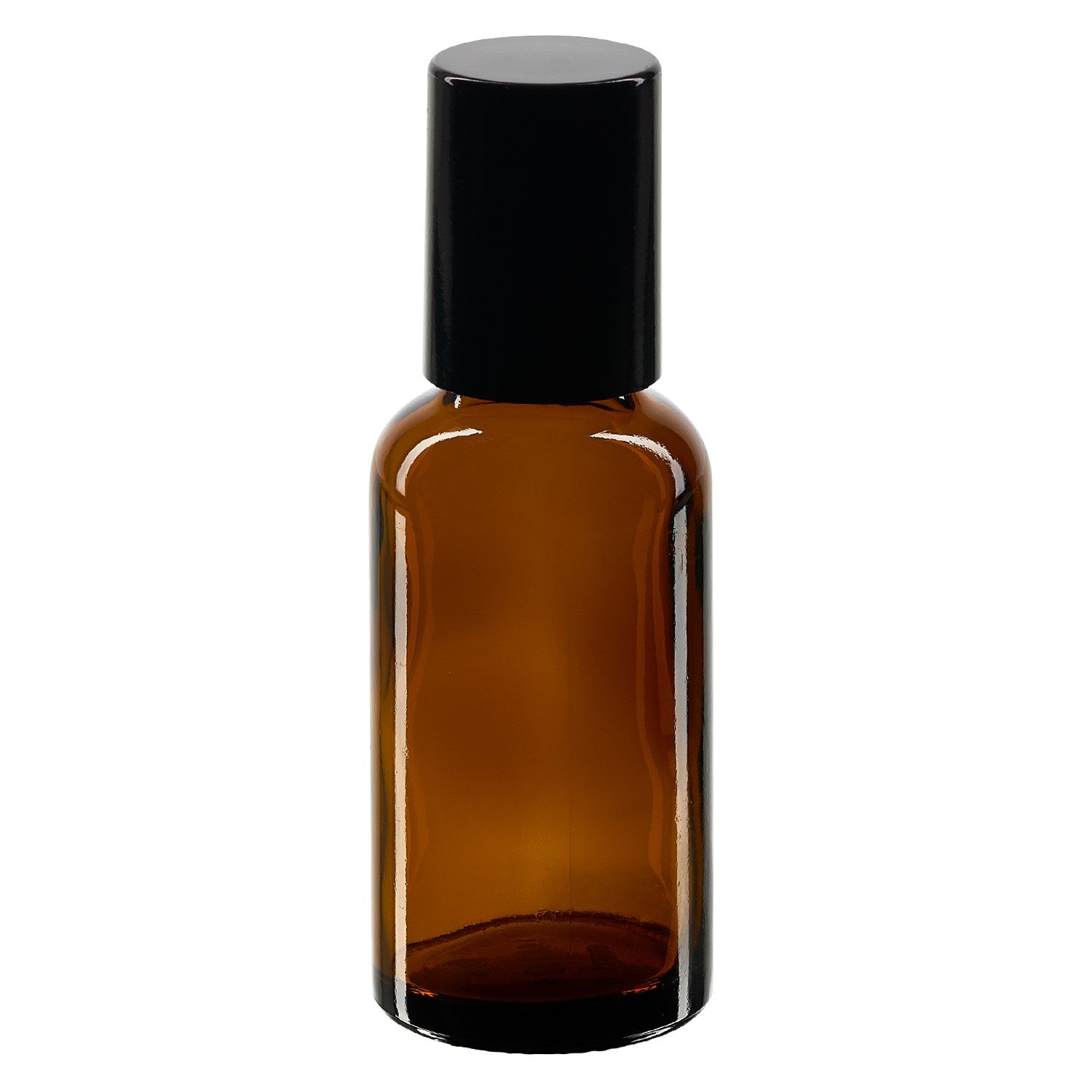 100x Glas Deostick mit brauner 30 mll Flasche, leerer Deo Roller - inkl. schwarzem Roll On Verschluss