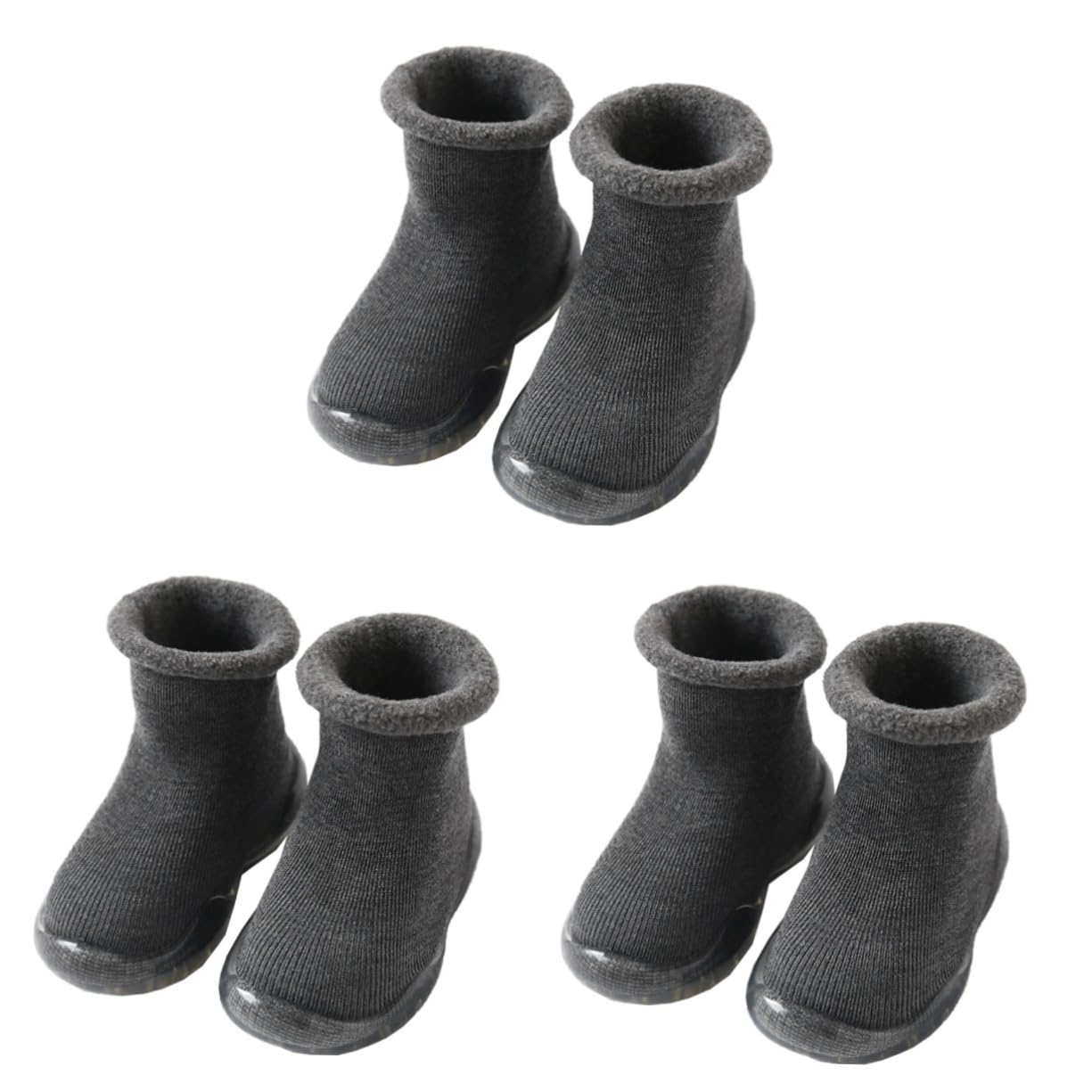 ABOOFAN 3stücke Babysocken Mit Antirutsch-Sohle Warmhaltende Lauflernsocken Für Kleinkinder rutschfeste Atmungsaktive Socken Für Winter Innensohlenlänge