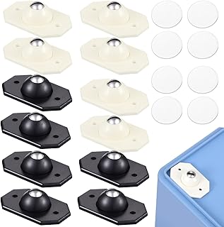 ULTECHNOVO 16pcs Self- Adhesive Caster Wheels, 360 Degree Swivel Mini Adhesive Wheels Universal Caster Mini Swivel Caster Wheels for Box Bottom Storage Rack DIY Toy Car Bin Storage (White Black)