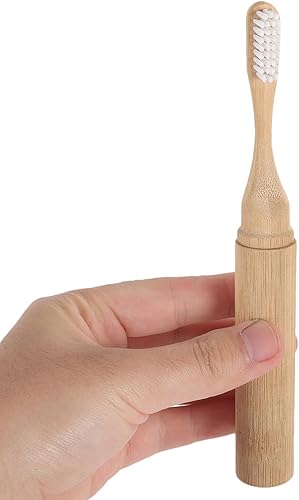 Miniatura 7 de Angoily Cepillo de dientes de viaje Cepillos de dientes de bambú cerdas suaves Cepillo de dientes plegable Cepillo de dientes natural portátil con