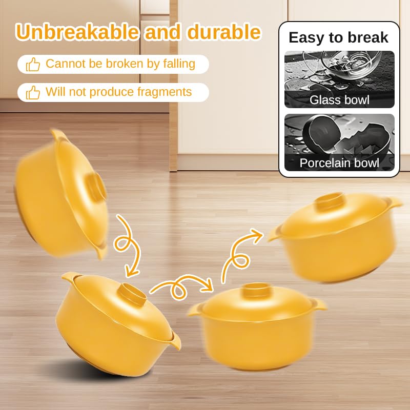 Image of 50 oz Microwave Bowls with lids for Heating Food, 4pcs for Family&Camping