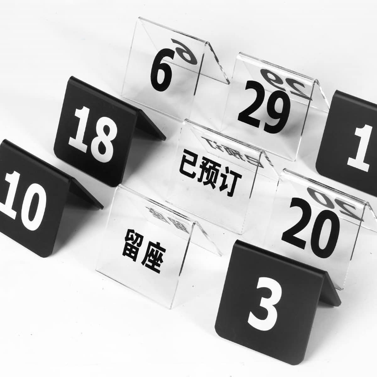 Cartellini numerati per tavoli, Acrylic Place Cards Table Numbers 1-25/50/100 Black 3 inch(1 to 25)