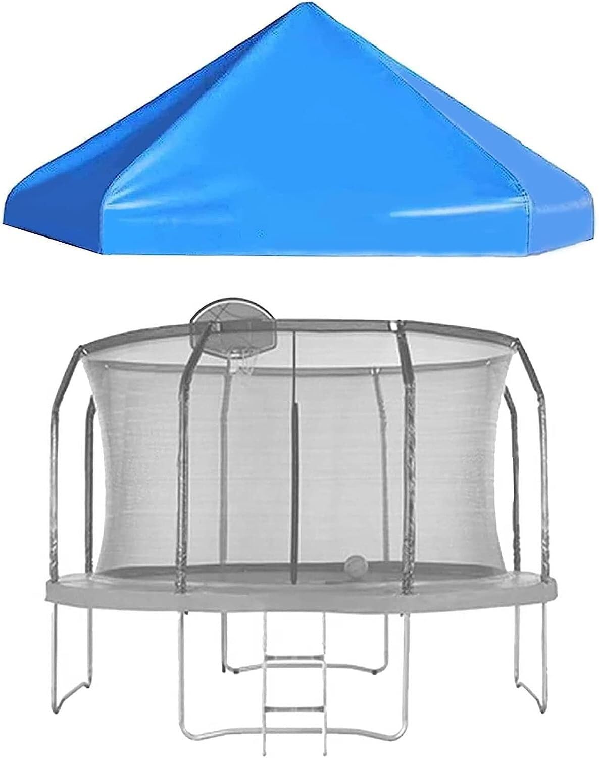 8FT Trampoline Canopy with Frame, Canopy Cover for Sunshine and Rain Snow, Backyard Outdoor Trampoline Tent Sunshade