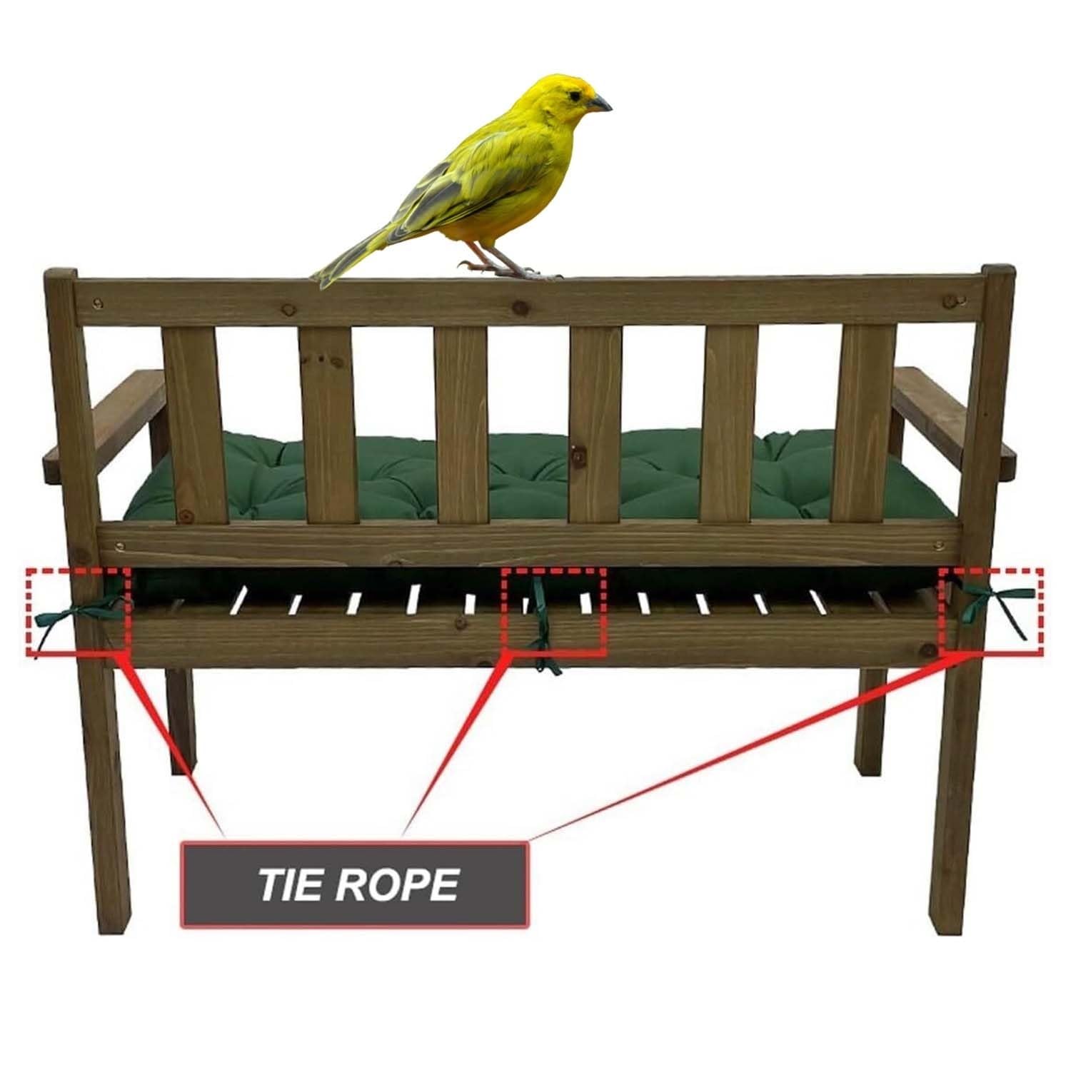 Cuscino impermeabile per panca da giardino, verde scuro, 150 x 50 cm, perfetto per sedie e panche da esterno, ideale per comodi posti a sedere all'aperto