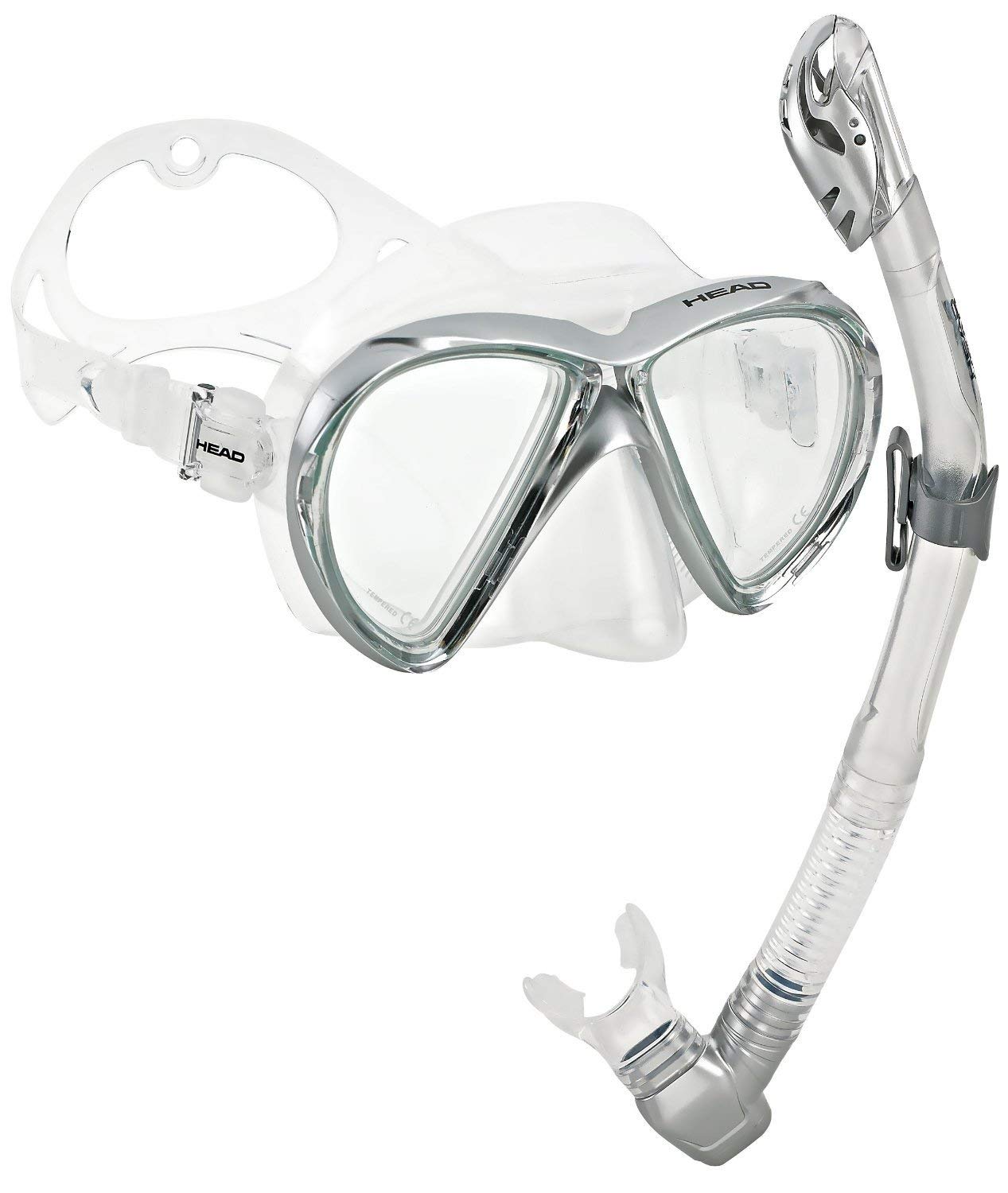HEAD by Mares Scuba Snorkeling Dive Mask Dry Snorkel Set, Silver Metallic (B019X40WBK) Amazon Price History, Amazon Price Tracker
