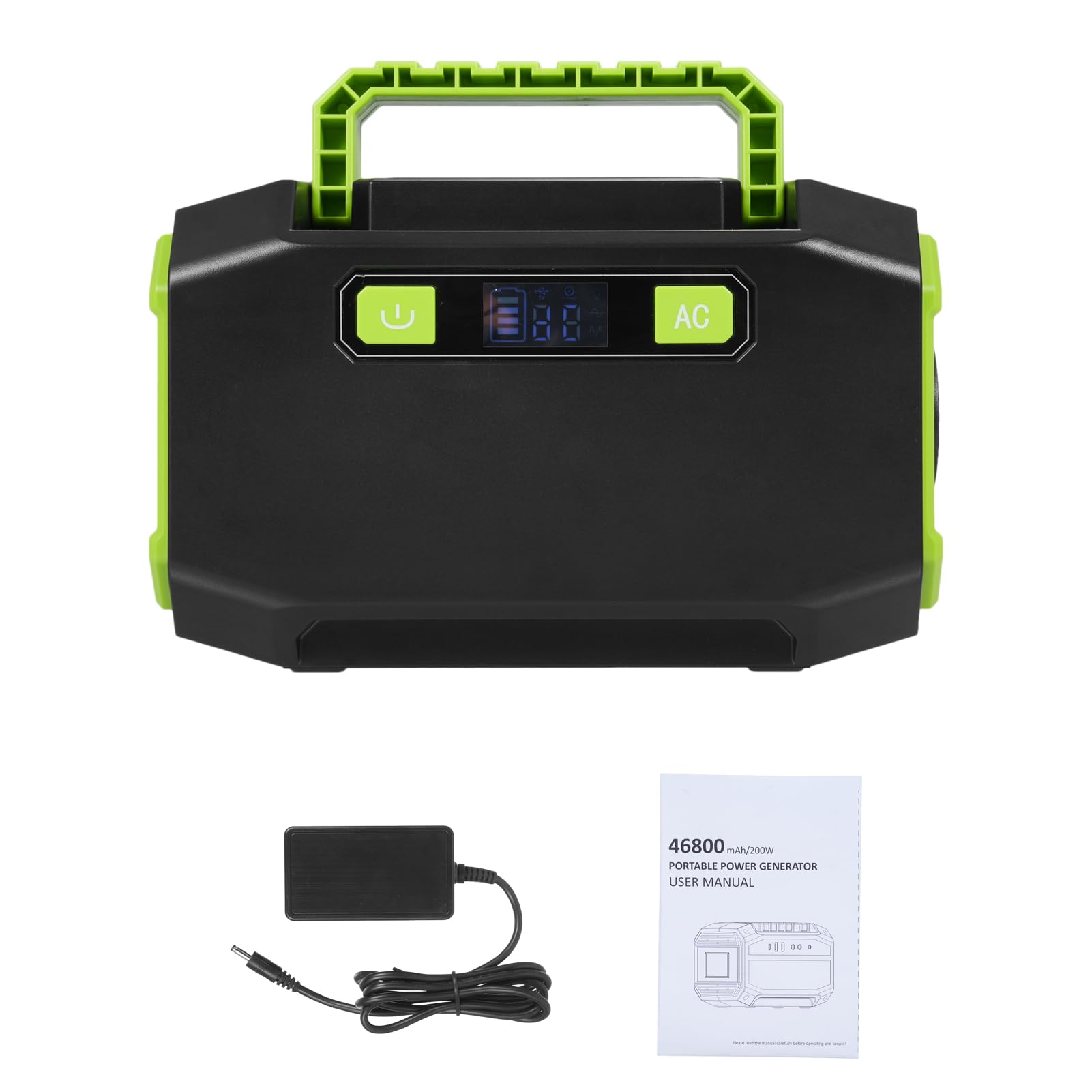 CHICIRIS Tragbares 200-W-Kraftwerk, 173-Wh-Außengenerator mit LED-Licht für die Notfallunterstützung auf Dem Campingplatz (EU-Stecker)