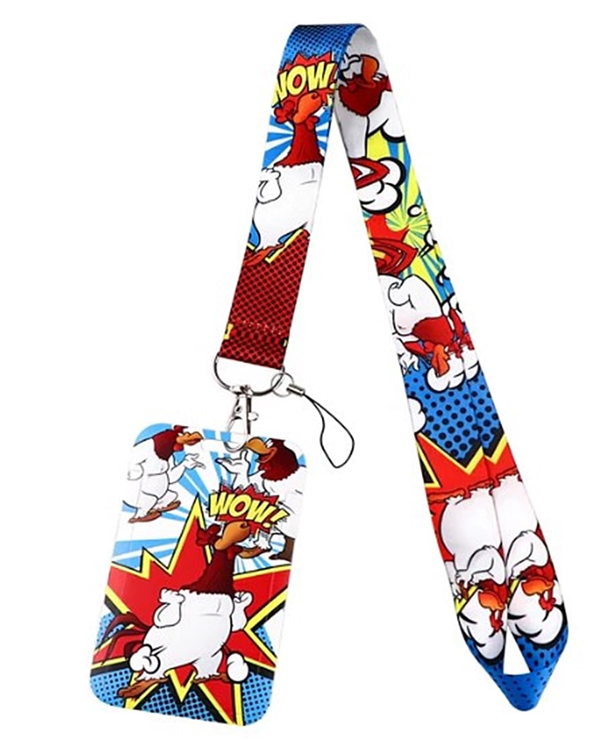 Foghorn Cartoon Leghorn Character with ID Holder Lanyard Keychain