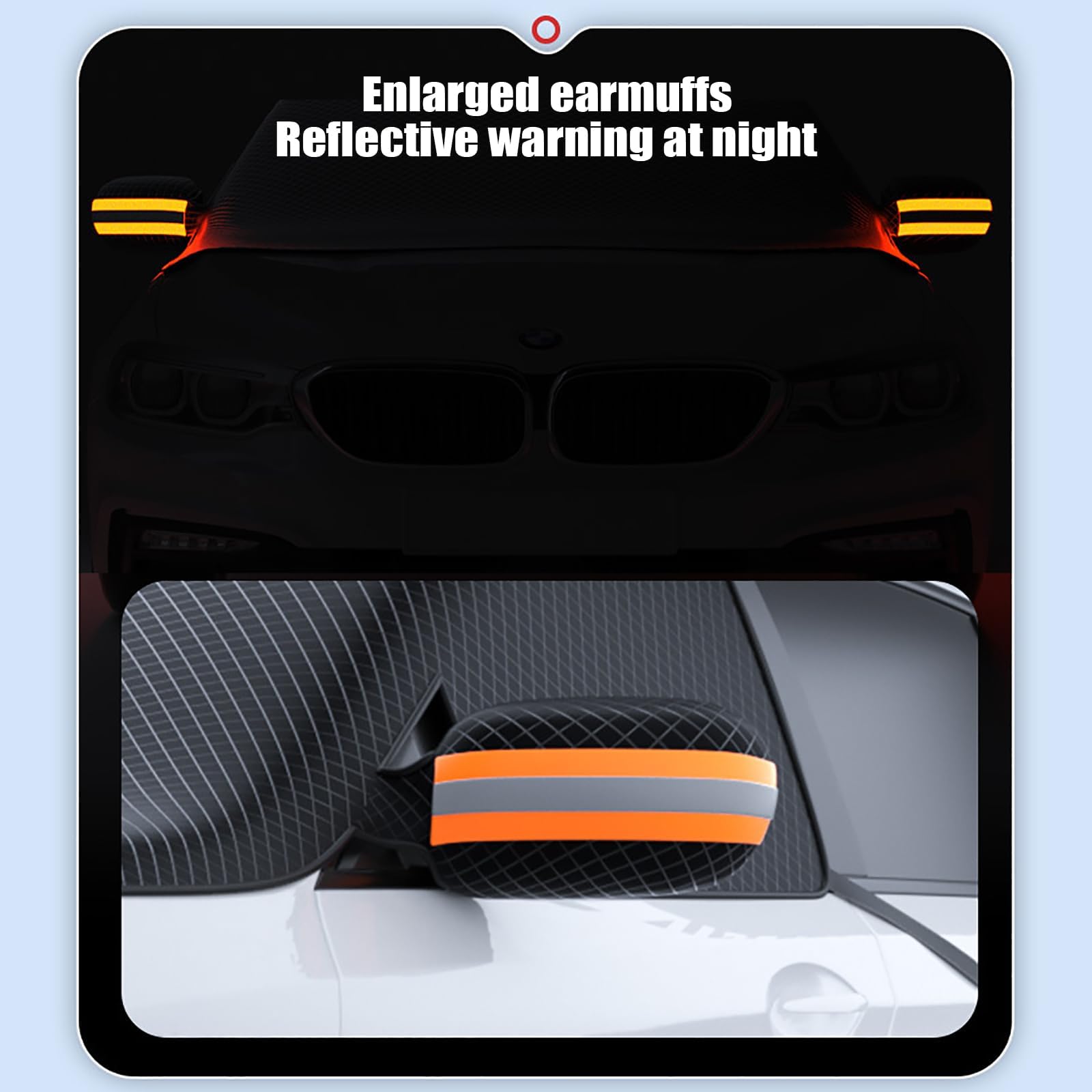 Couverture Pare-Brise Voiture pour Peugeot 607 2004 2005 2006 2007 2008, Bache Pare Brise Protection Couverture Repliable,A