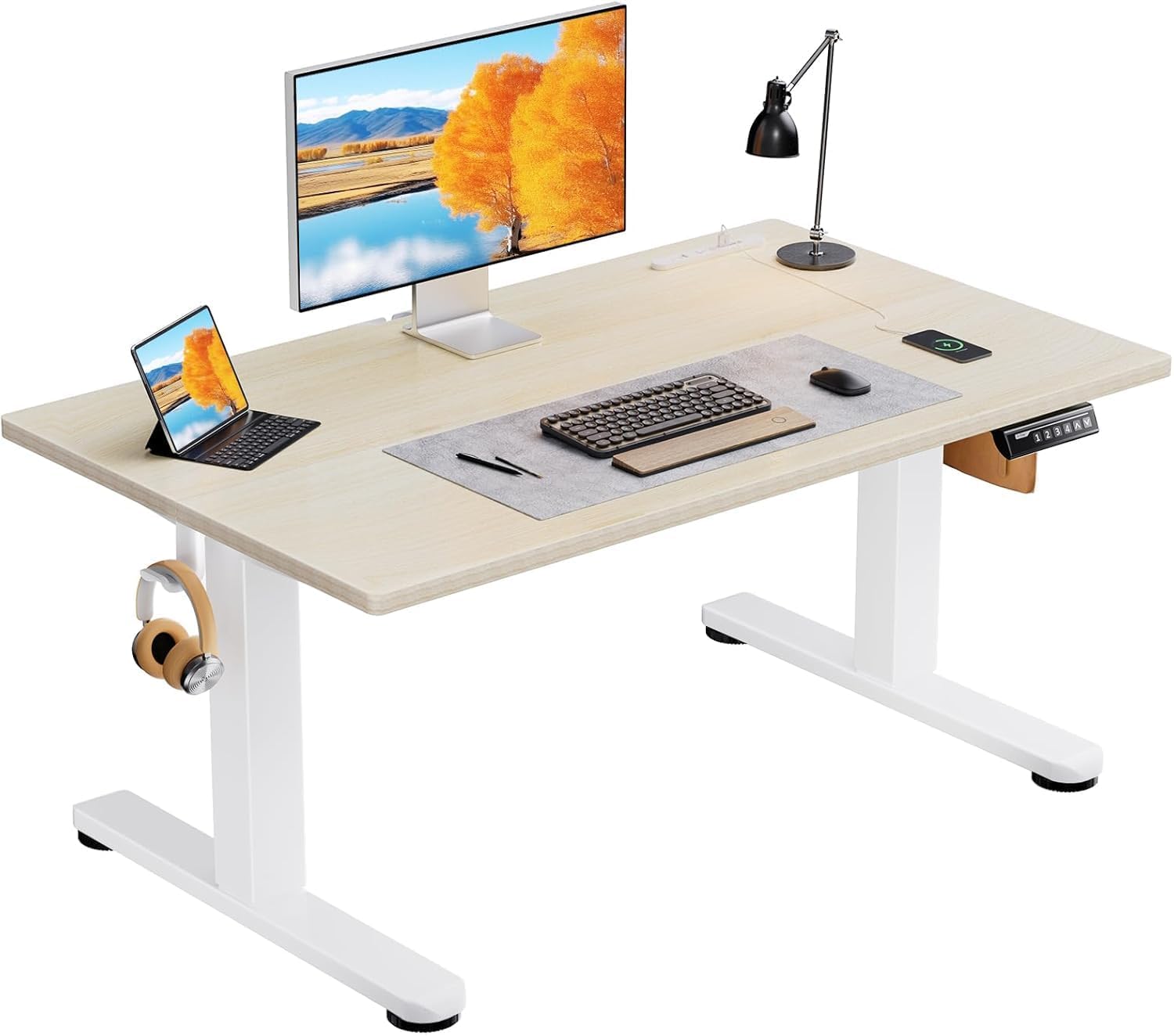 Amazon | 電動 昇降式デスク ロータイプ 幅100cm コンセント&USBポート