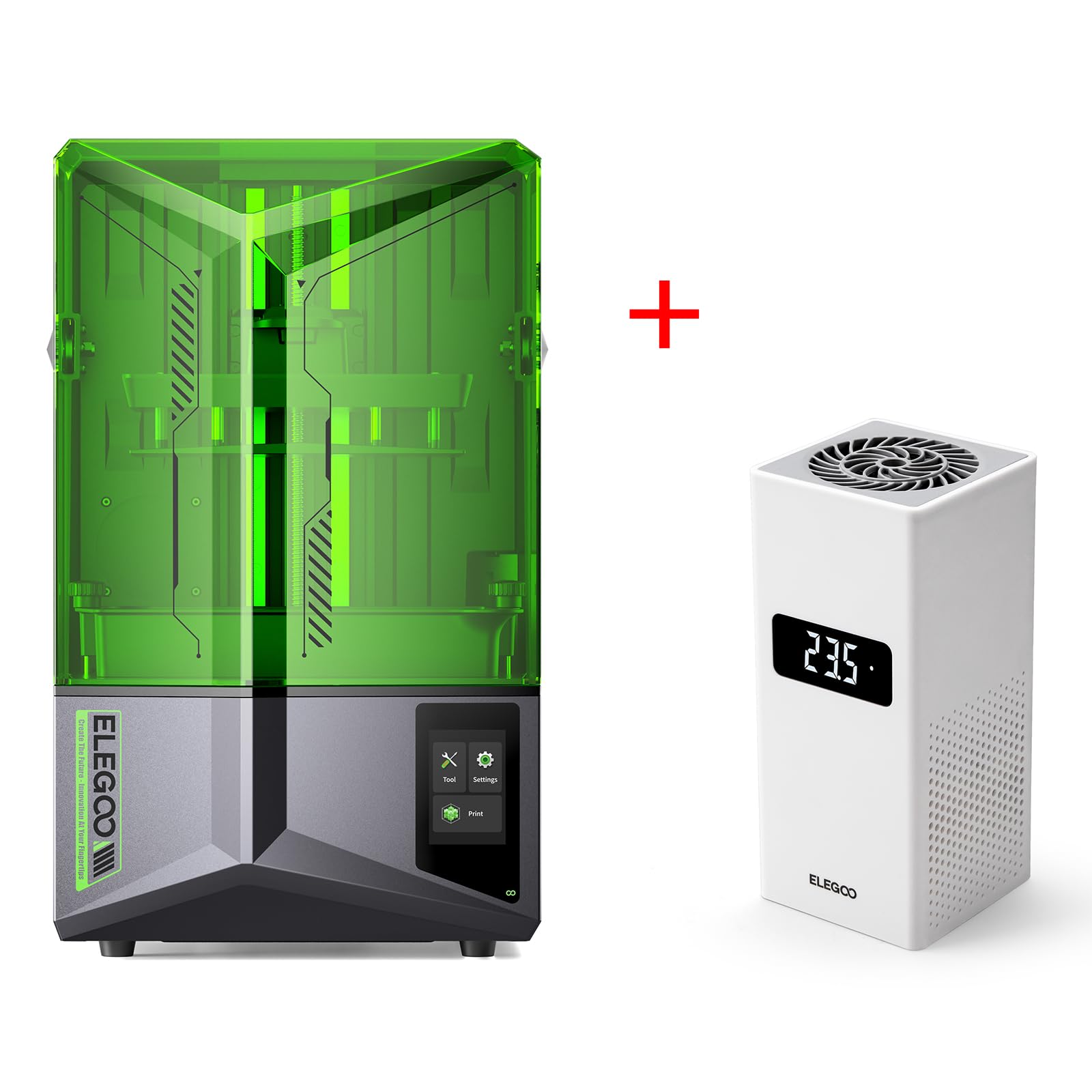 ELEGOO Saturn 4 Resin 3D Printer and ELEGOO Smart Mini Heater