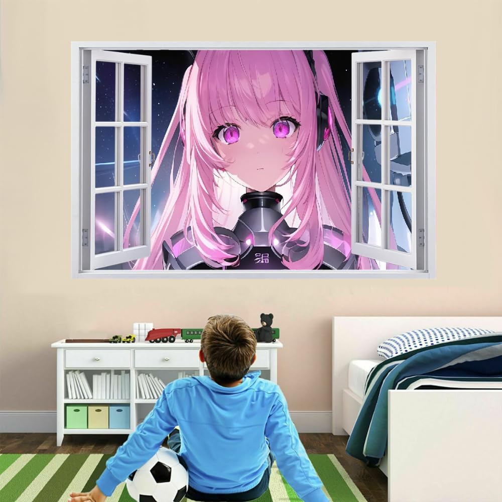 Adesivi Murali 3D Fracassato Personaggi Dell'Anime Decorazione Domestica Smontabile Del Vinile Del Tatuaggio Della Parete Cartone Animato Decalcomanie Impermeabili Art For Kids Room Wall Decor 120x80