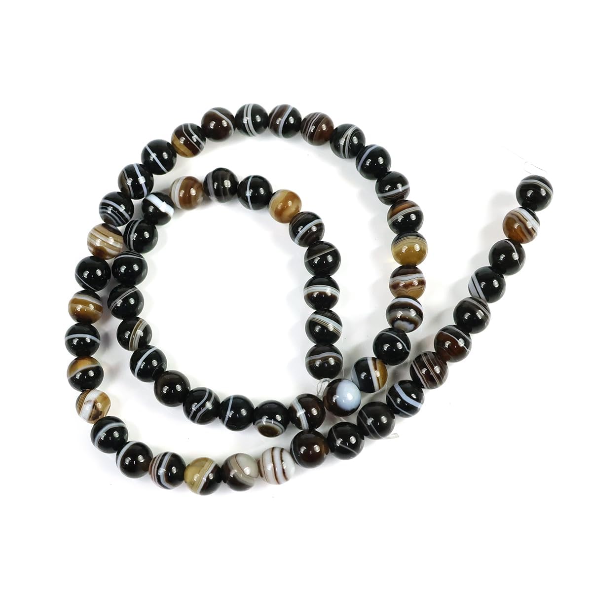 Reiki Crystal Products Natural Multi Onyx Stone Loose Beads/Crystal Stone Beads Strand/Diamond Cut/Necklace/Bracelet/Mala (Black)