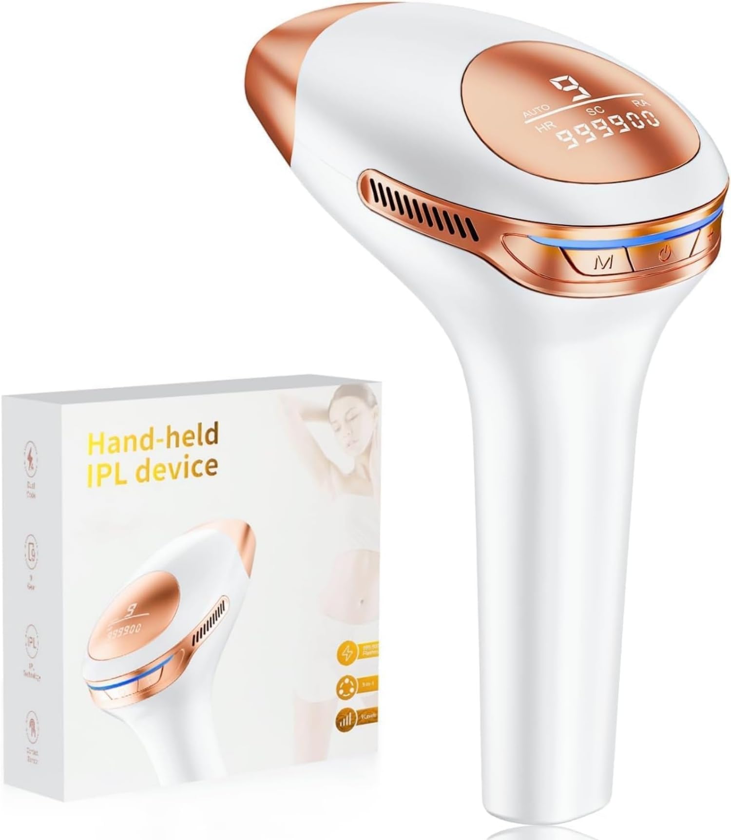 21J Depiladora Laser con 3 Funciones, IPL Depiladora de Luz Pulsada 9 Niveles...