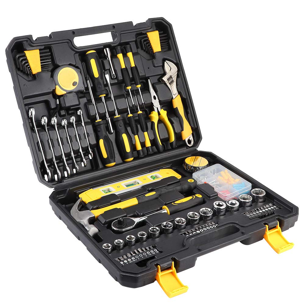 Fdit 108-częściowy Zestaw Narzędzi Gospodarstwa Domowego Zestaw do Konserwacji i Konserwacji ze Stali Węglowej do Naprawy i Dekoracji Domu