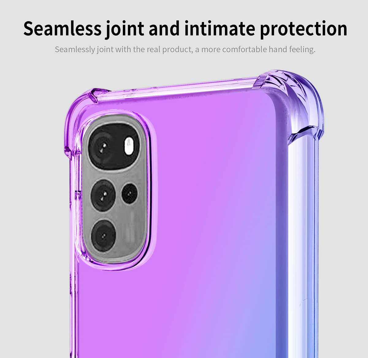 JIAFEI Cover Per Motorola Moto G22 - Custodia Morbida TPU + PC Con Effetto Sfumato Blu, Antiurto E Antipolvere