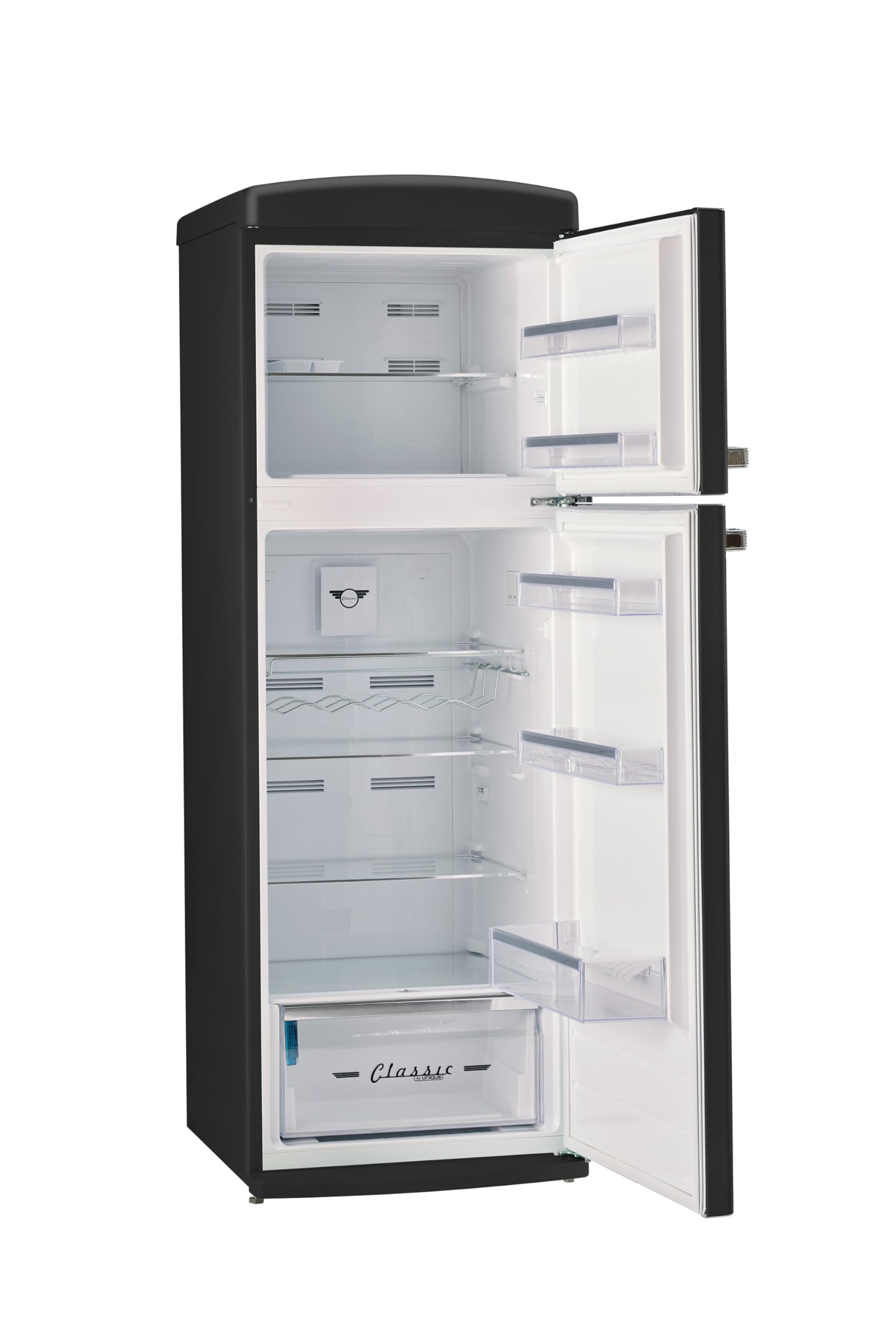 Unique Appliances Classic Retro 11 Cu.Ft. Top Freezer Refrigerator - Matte Black on Fridge.com - View 3