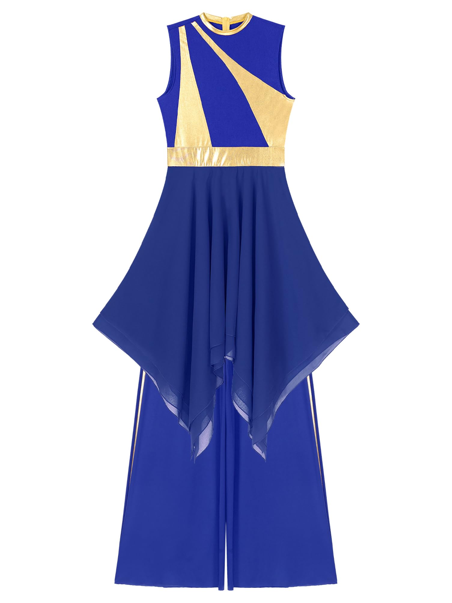 Aislor Vestido De Danza Cristiana para Mujer Vestido De Baile Irregular + Pantalones De Danza Cintura Elástica Ropa De Baile Litúrgica