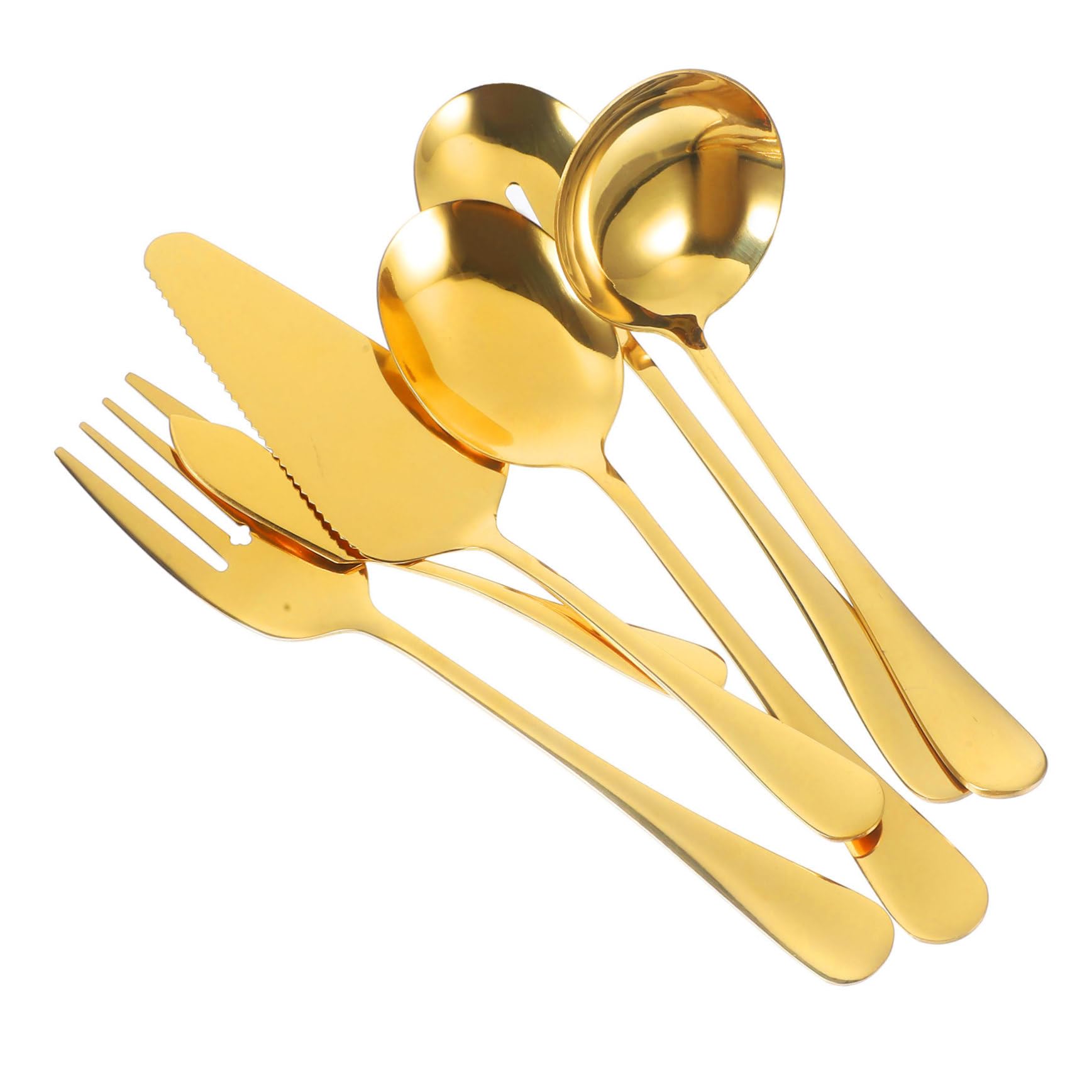 Baluue Posate in Acciaio Inox Kit da Portata Forchette e Cucchiai Stoviglie per Feste e Banchetti Utensili da Cucina Essenziali di Posate per Uso Casalingo e Viaggi