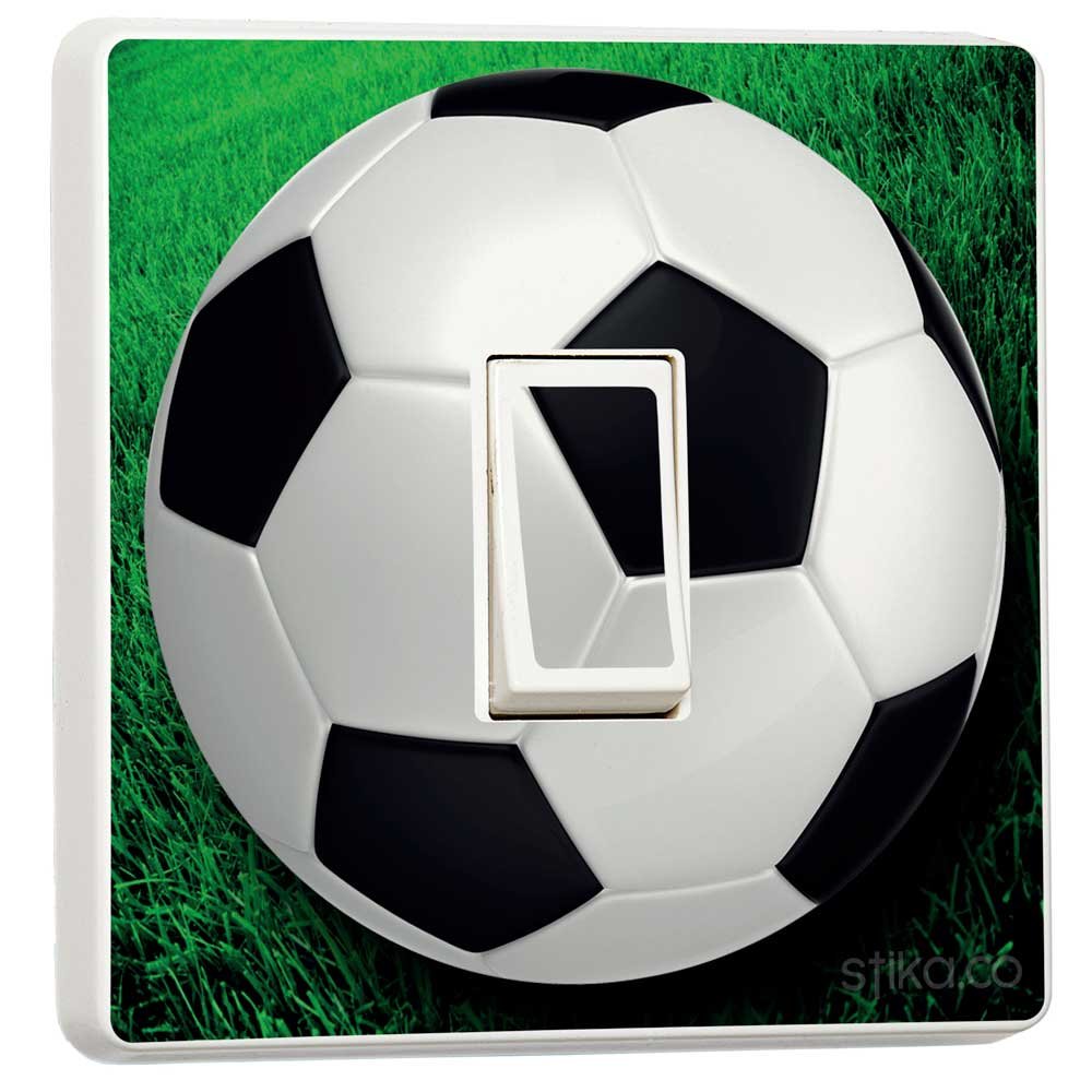 stika.co Pack of 2 Football Light Switch Stickers, Self-Adhesive Vinyl Light Switch Cover, Kids Sports Bedroom Decor, Single Switch, Peel and Stick