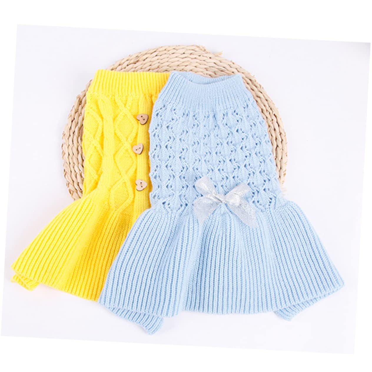BESPORTBLE 2pièces Pull pour Chien Et Chat De Printemps Laine Douce Vêtement à Deux pour Chiens Et Robe Adorable Bleu s