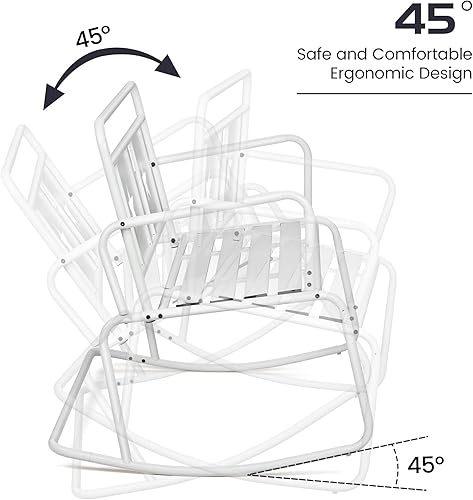 Miniatura 4 de Mecedora para patio, sillas de césped de hierro para 2 personas con diseño de estrellas, balancín para exterioresinteriores, balancines de porche