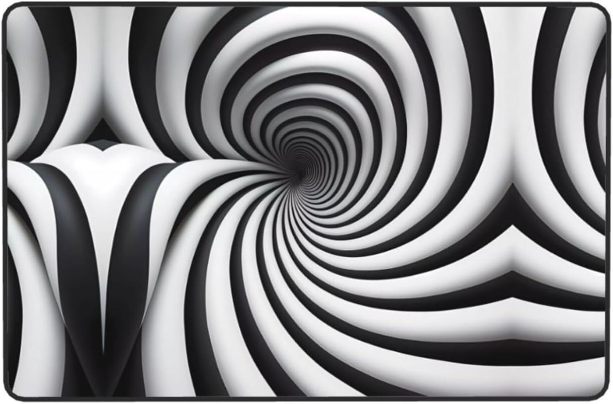 Spiral Optical Illusion GIF Picture Anti-Slip Floor mat Carpet Rug 72"x48" for Living Room Office Coffee Table Bed Balcony