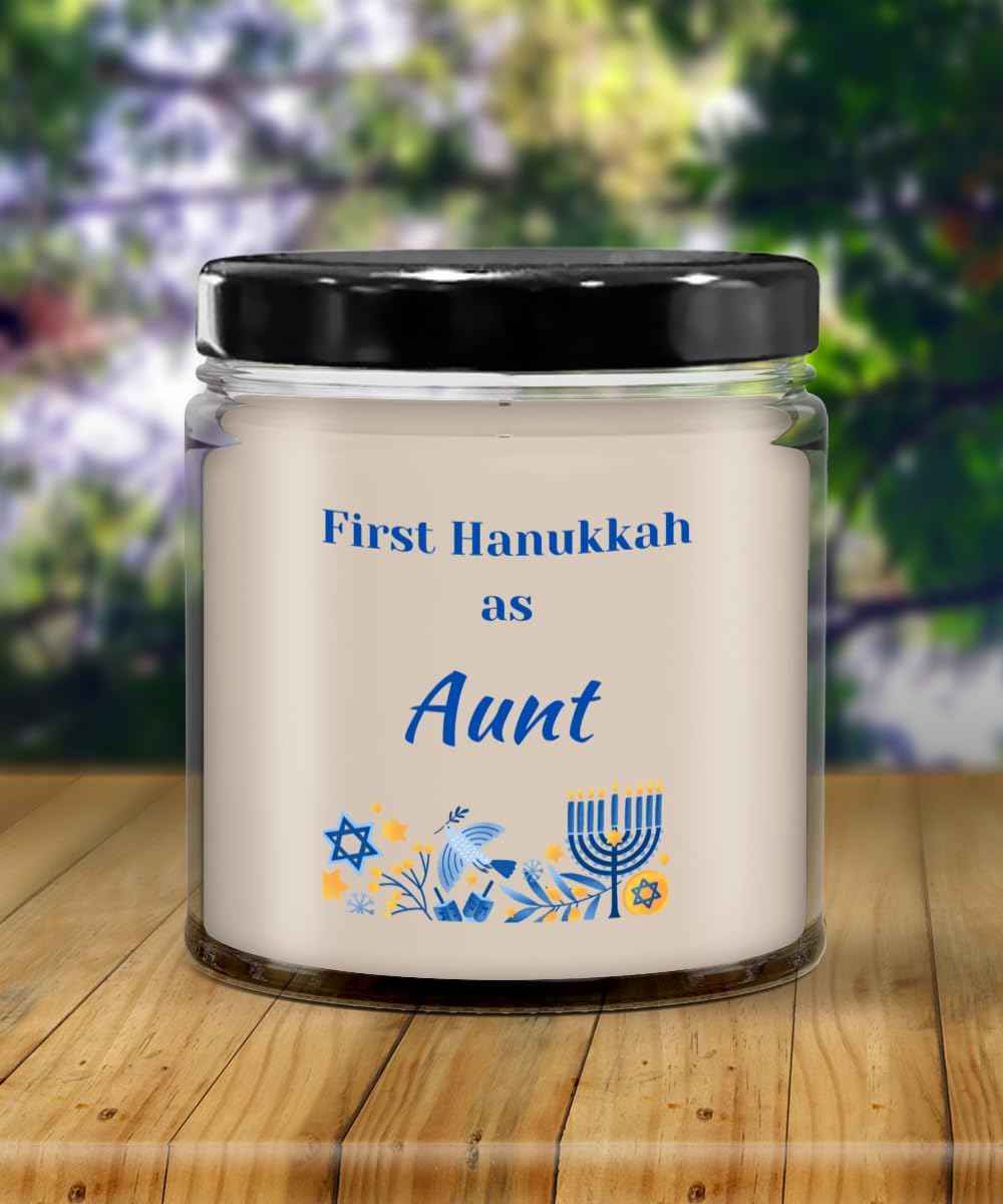 First Hanukkah as Aunt Candle, Candles with Text, Birthday Gift, Hanukkah Gift, Holiday, Menorah