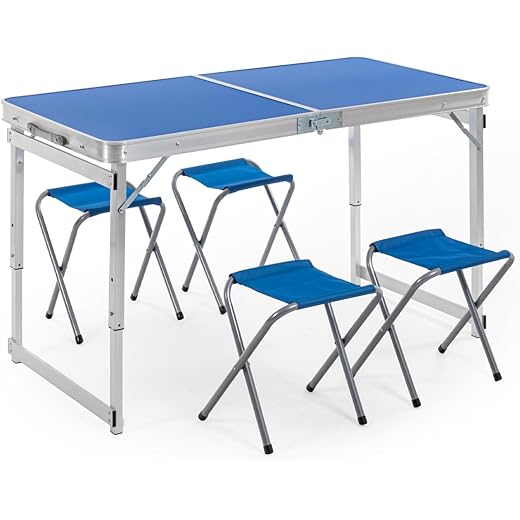 Corvids Aluminium Folding Camping Table + 4 Chairs