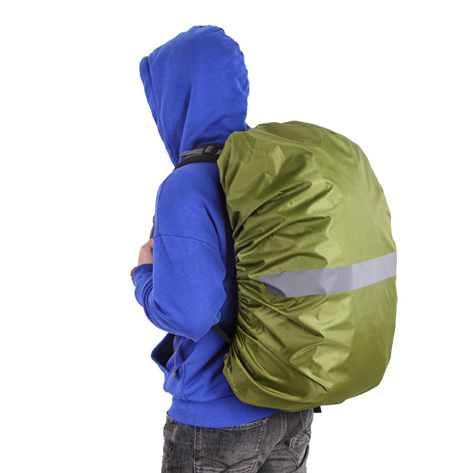 Mochila con tiras reflectantes para senderismo al aire libre, protector de bolsa de escalada