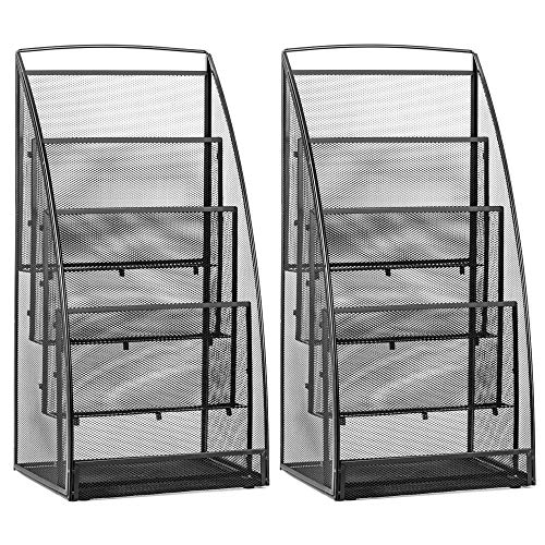 Halter Steel Mesh Magazine Rack/Literature Rack - 4 Pocket - Black - 2