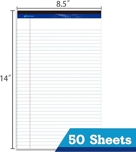 Miniatura 9 de Bloc de notas legal de 5 x 8 pulgadas, bloc de notas a rayas universitarias, bloc legal pequeño, papel canario, paquete de 6, 50 hojas por bloc,