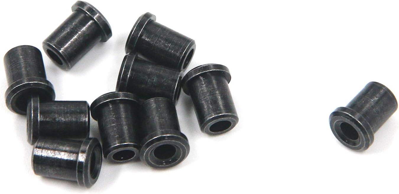 FarBoat 10Pcs Through Body String Ferrules Iron Vintage Replacement Part for Electric Guitar(Gun Black)