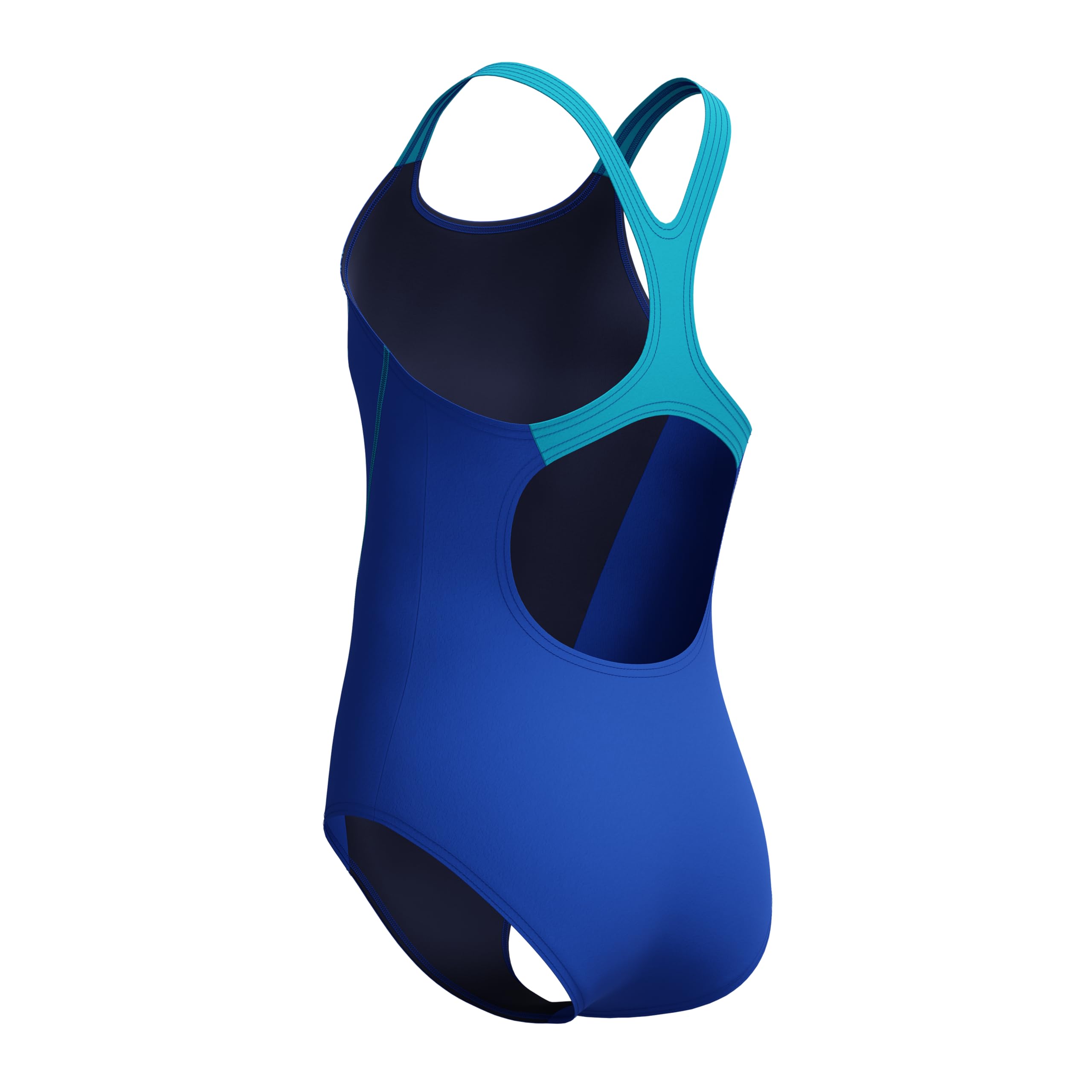 Speedo Medley Medley Medalist Badeanzug für Mädchen, tiefer Saphir/Maya-Blau