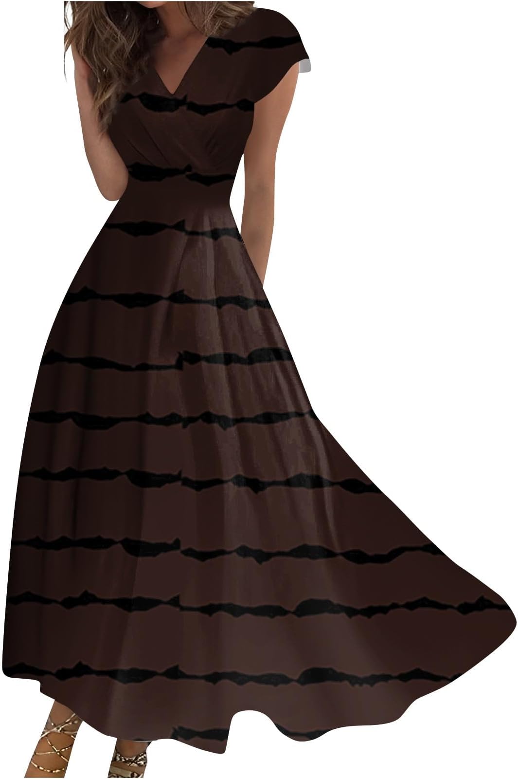 Summer Dresses for Women Sleeveless Fashion Plus Size Evening Dresses Loose V Neck Stretch Floral Cocktail Dresses