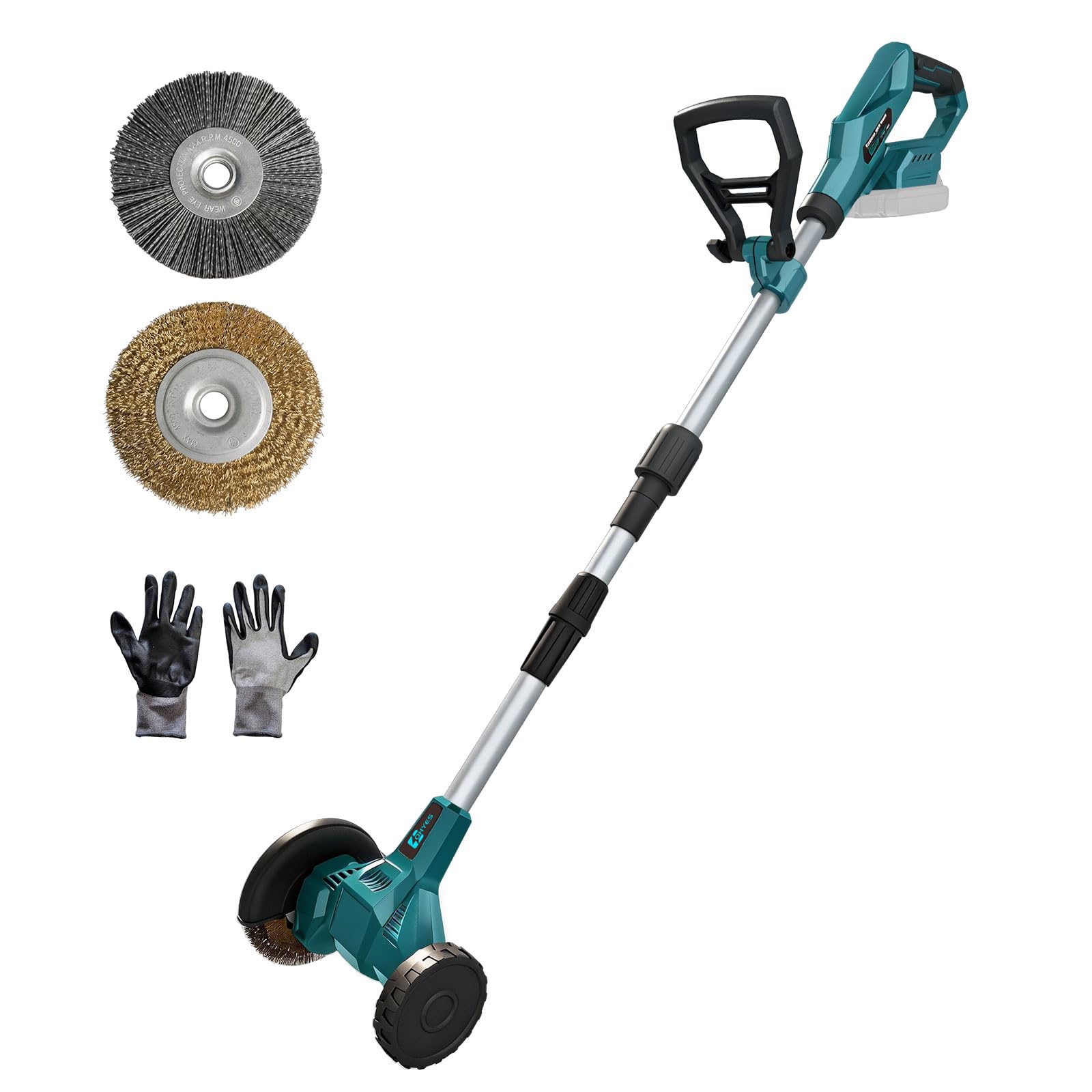 ohyes Akku-Fugenreiniger Kompatibel mit Makita 18v B Series Batterie mit verstellbarem Teleskopführungsgriff für Garten und Hof(Batterie Nicht enthalten)