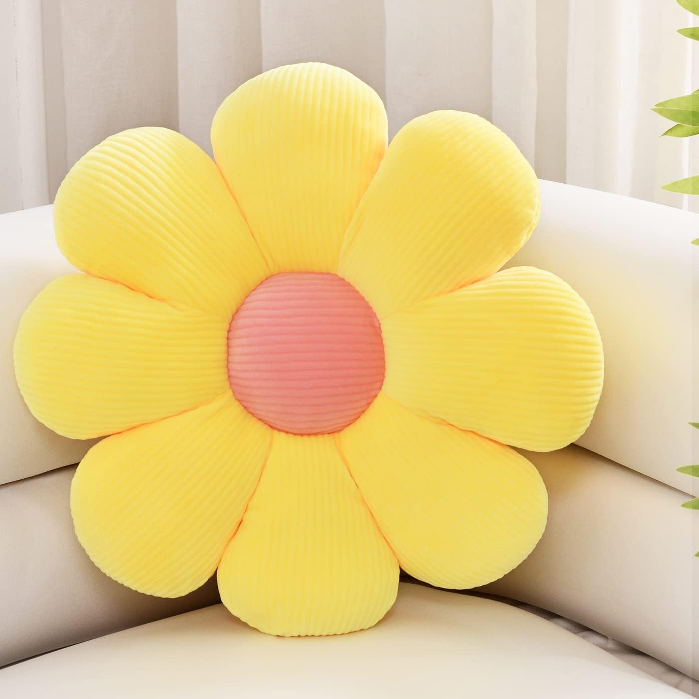 ZAKUN Flower Shaped Throw Pillow, Daisy Pillow Flower