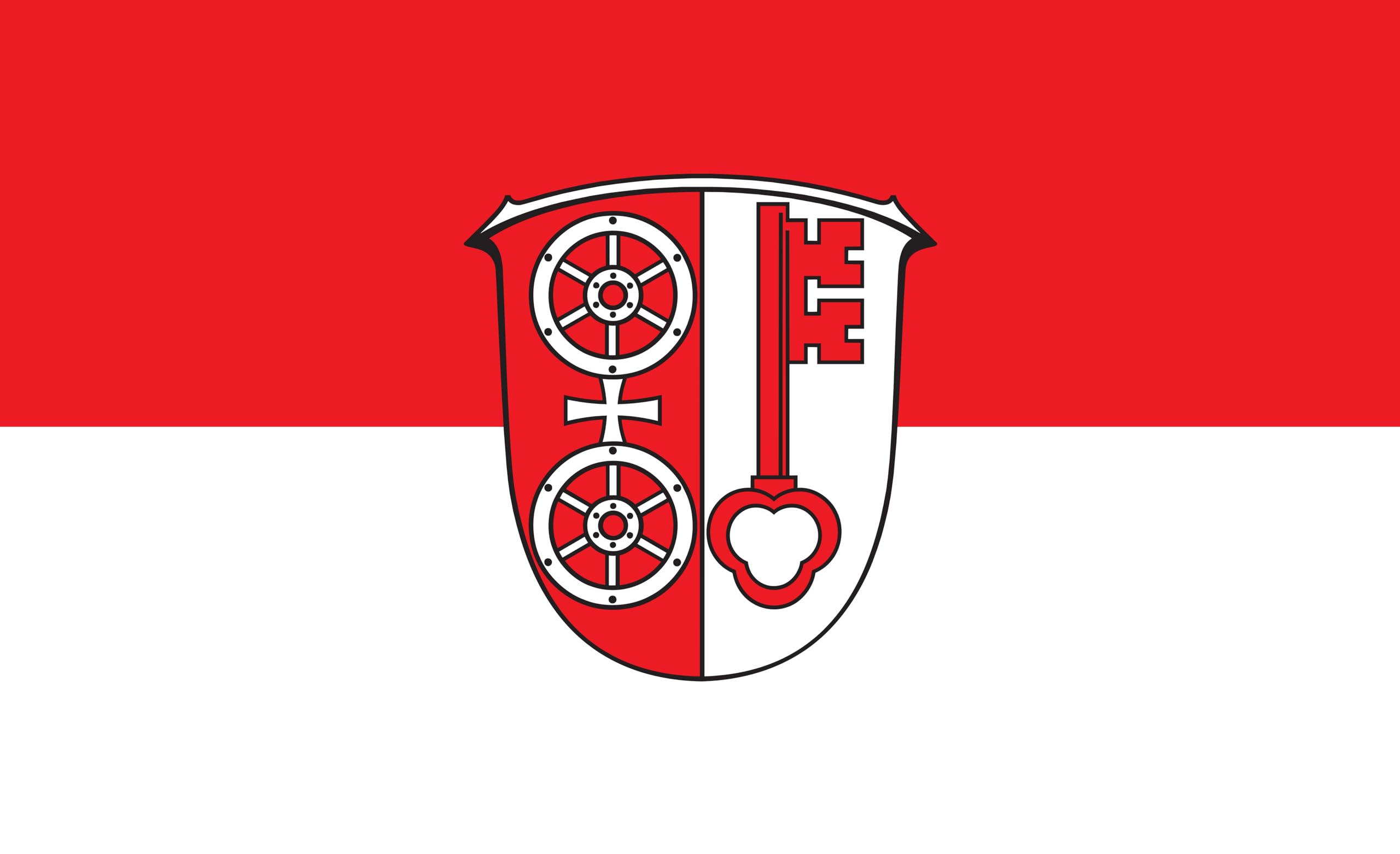 Drapeau de Hesse Eltville 90 x 60 cm pour pavoisement intérieur et extérieur