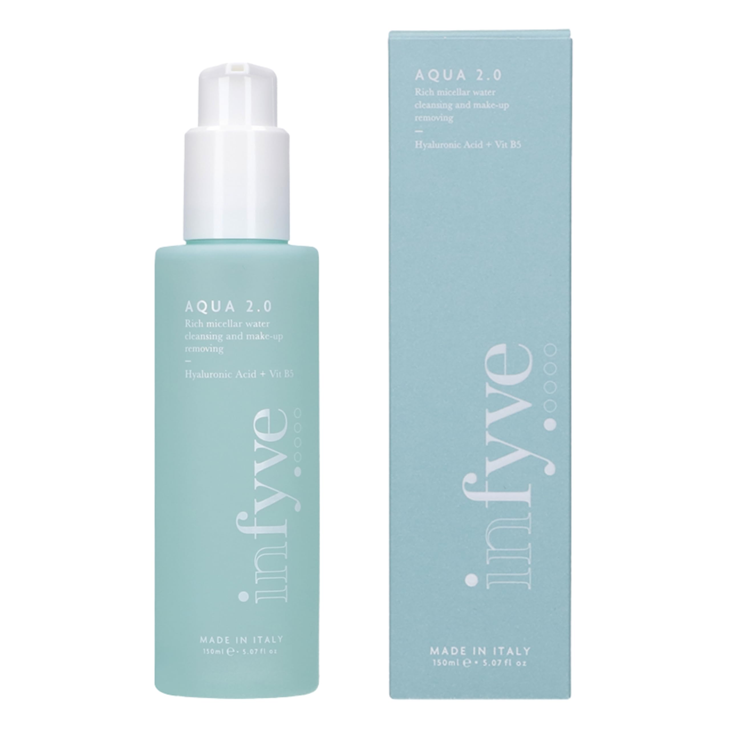 AQUA 2.0 | Acqua Micellare Densa | Struccante e Detergente | Rimuove il Trucco Delicatamente | Arricchita con Acido Ialuronico e Vitamina B5 | Adatta alle Pelli Sensibili