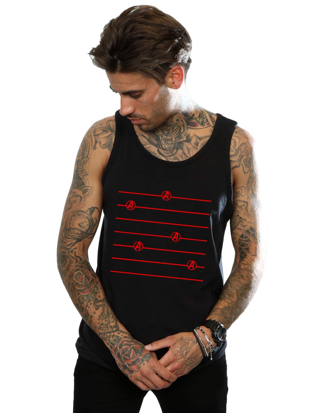 Absolute Cult Men's Black Marvel Avengers Endgame Logo Stripes Vest XX-Large