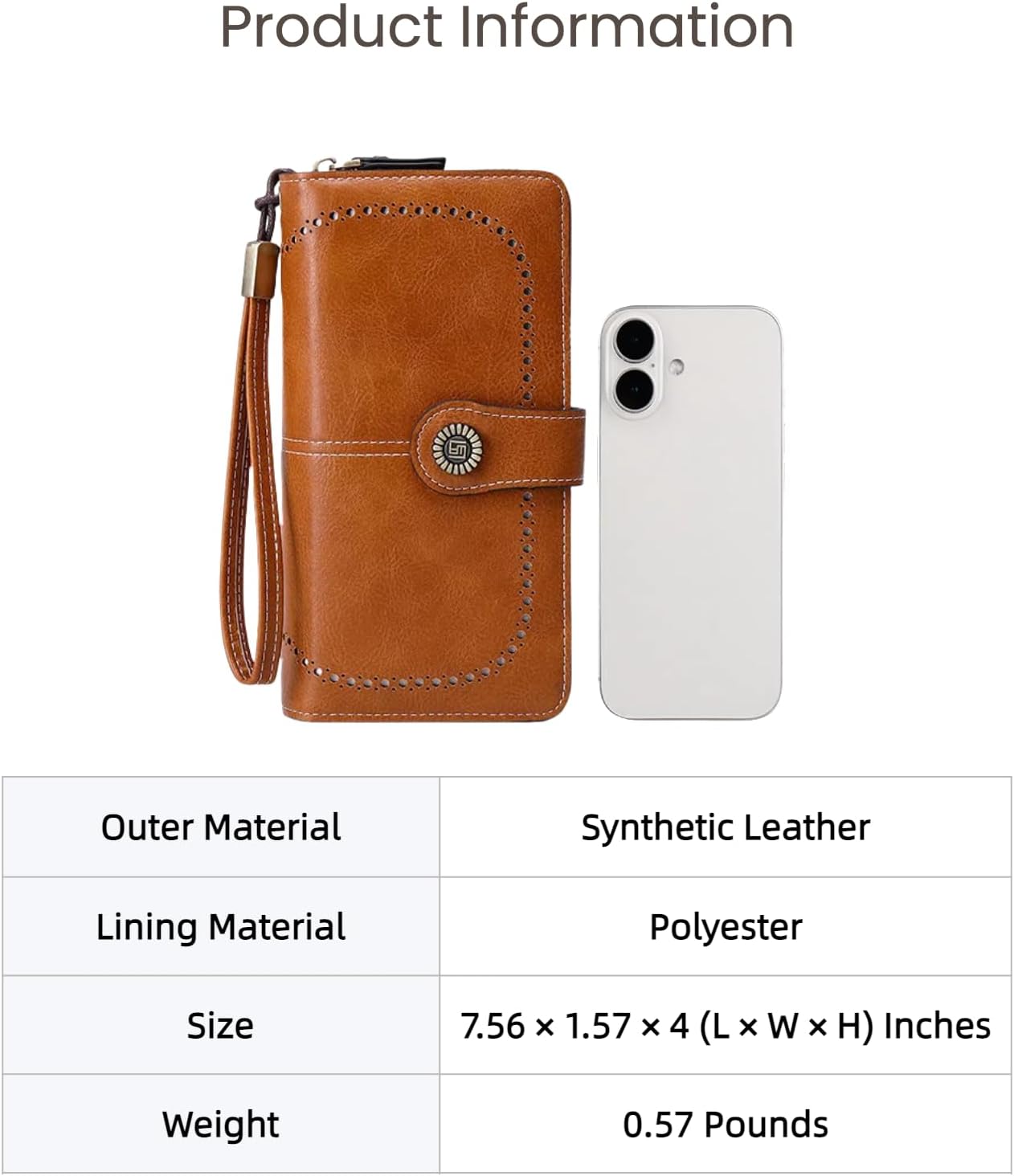 covimy Large Capacity Leather Wallets for Women,Credit Card Holder with RFID Wristlet Clutch purses for Woman - Image 3