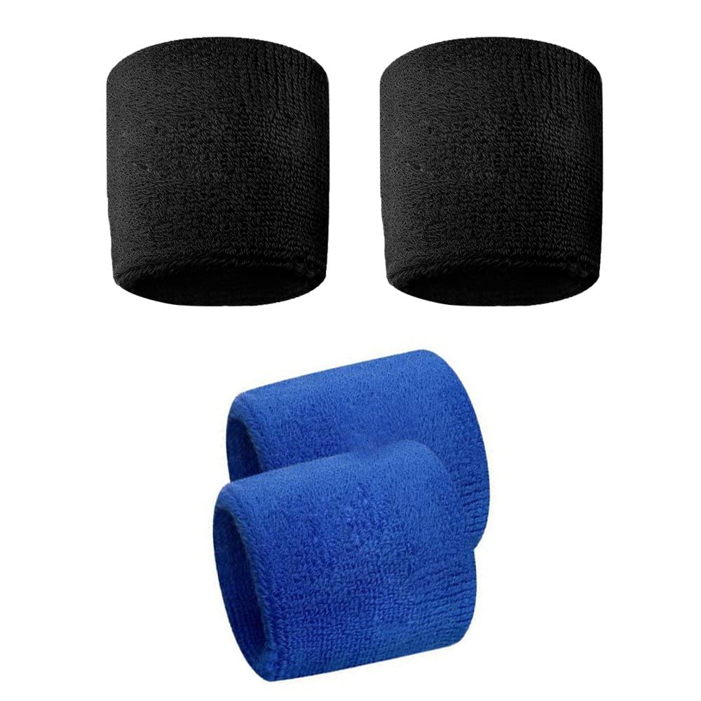 DRAUSS Pack of 4 All-Weather, Washable Black and Blue Sports Wristbands for Your Active Lifestyle - Keep Your Stuff Safe and Secure Anytime, Anywhere!-image-23
