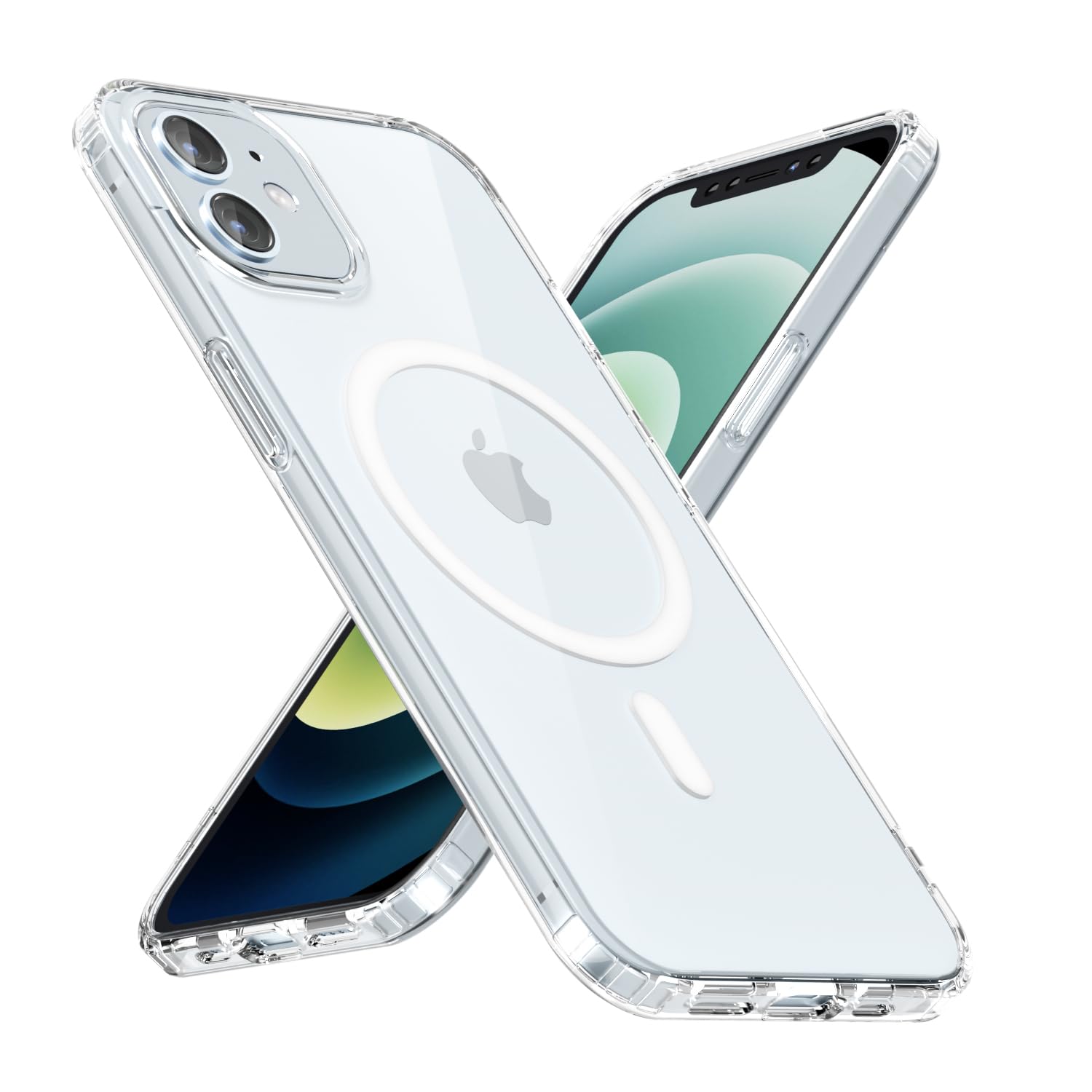 LoeoeL for iPhone 12 Pro/ 12 Case Clear Mag Safe, Ultra Thin Slim Cover Magnetic Compatible with Magsafe Phone Case for Women Men Girl, Cute Soft TPU