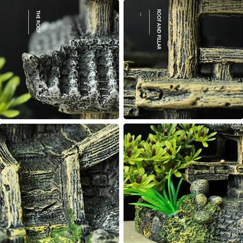 Chinese Style Fish Tank Landscape Rockery Decorative Stone Ornaments Scenery Escape Hole Deco Aquirement Stones