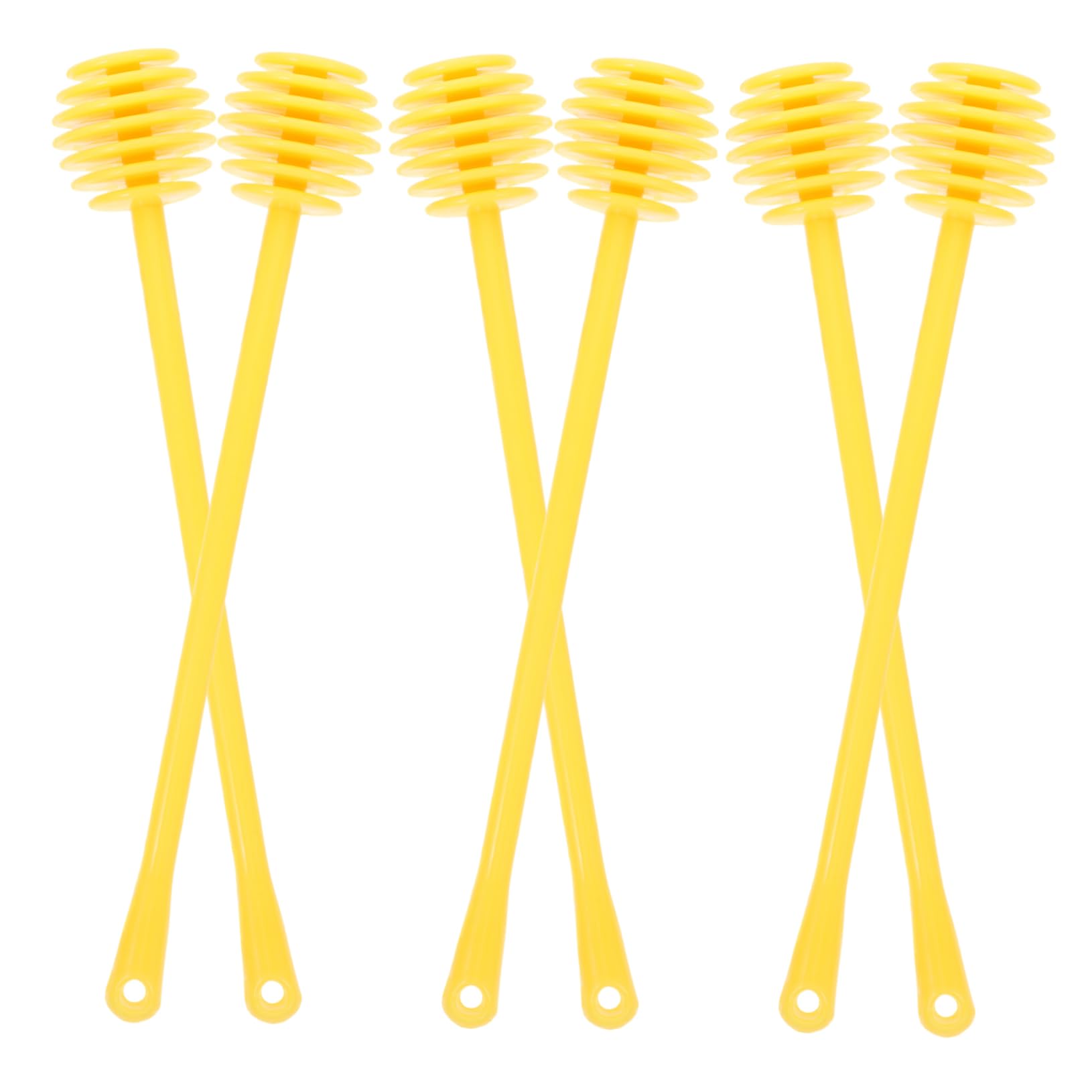 BEBEMOKO 6pcs Honey Extractor Honey Stirring Rod Honey Jar Spoon Honey Mixing Sticks Clear Honey Spoon Honey Stirring Sticks Honey Drizzle Stick Bee Honey Spoon The Bee Yellow Abs re-usable
